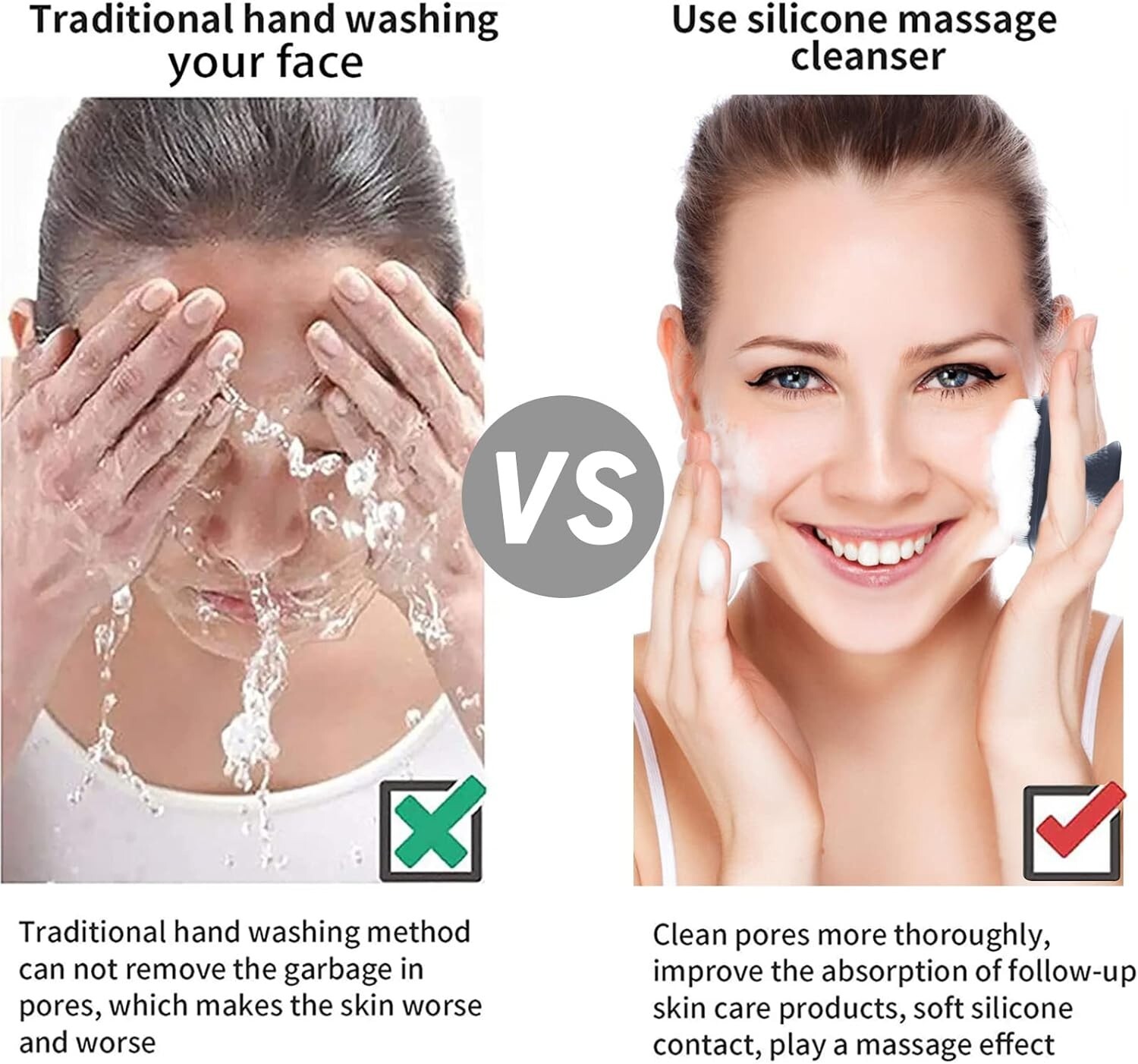 Silicone Face Scrubber for Men – Manual Waterproof Facial Cleansing Brush