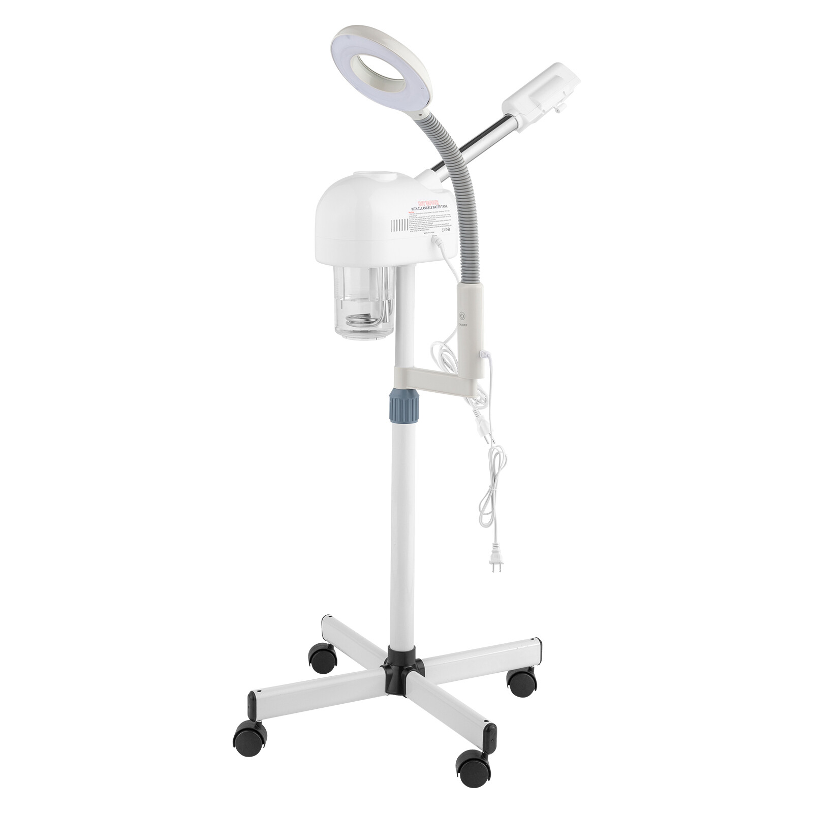 110V 2 in 1 Ionic Ozone Steamer for Face Spa Equipment with 3X Magnifying Lamp