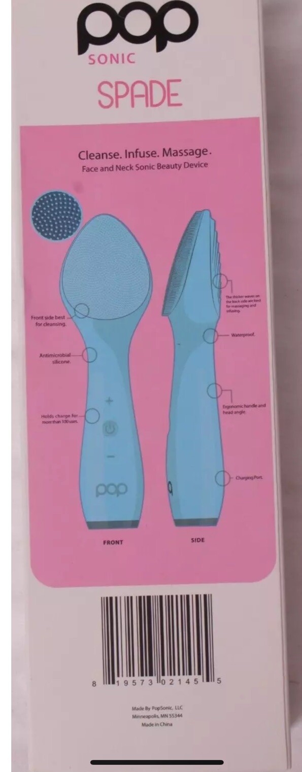 New Pop Sonic Spade Face & Neck Sonic Beauty Device – turquoise teal