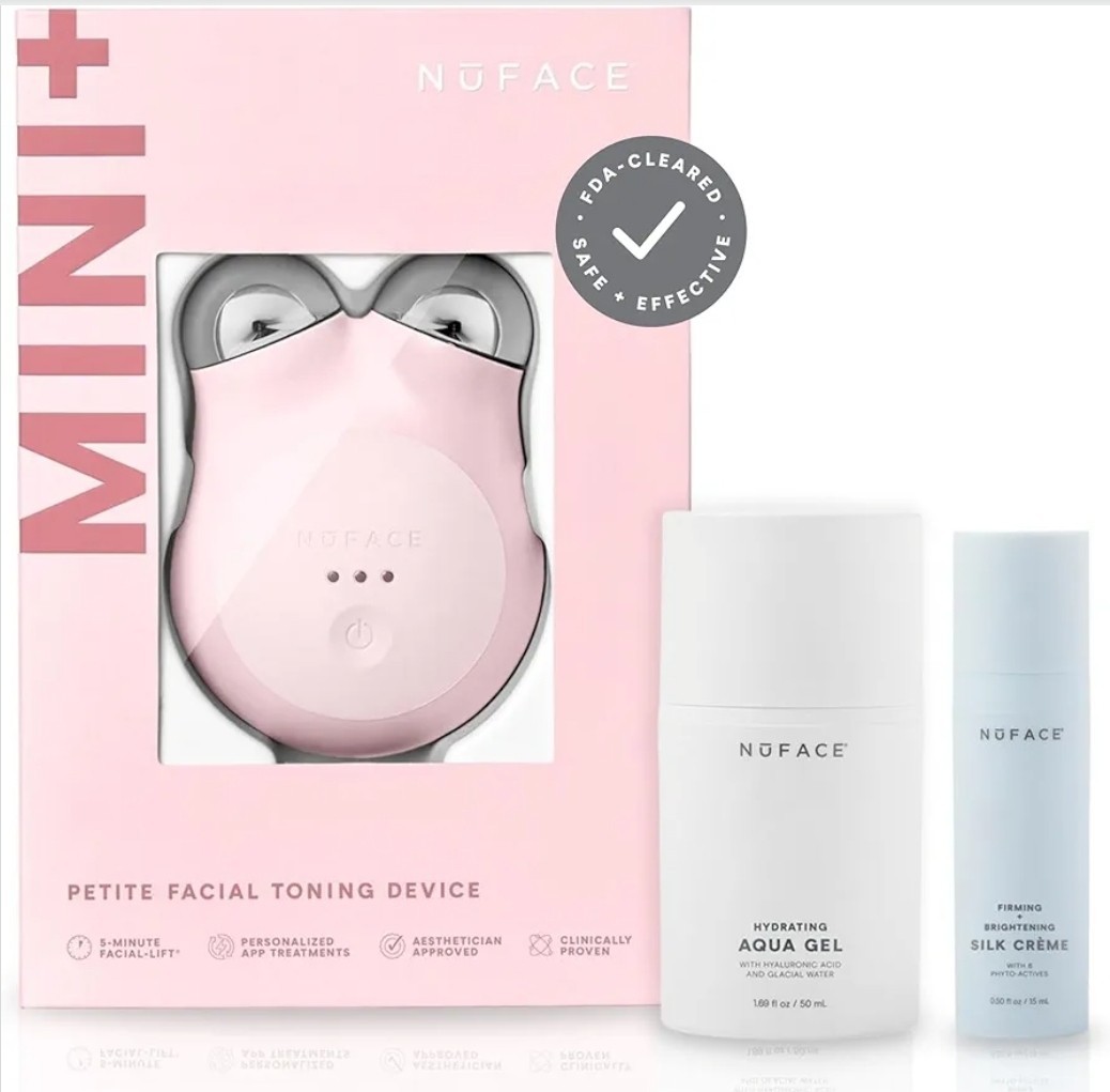 NuFACE Mini+ Facial Toning Device with cream and gel + free hair care gift NEW
