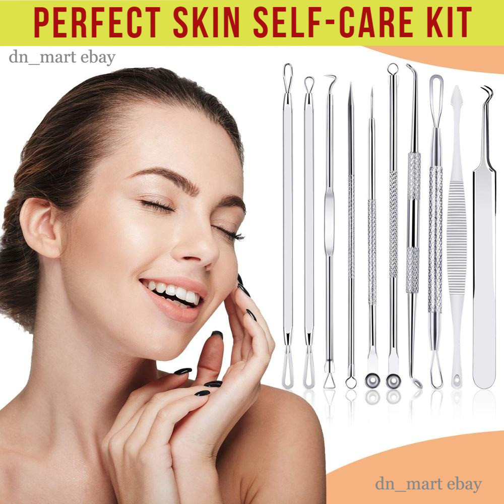 10* Acne Needle Blackhead Pimple Remover Blemish Extractor Face Tweezer Tool Kit