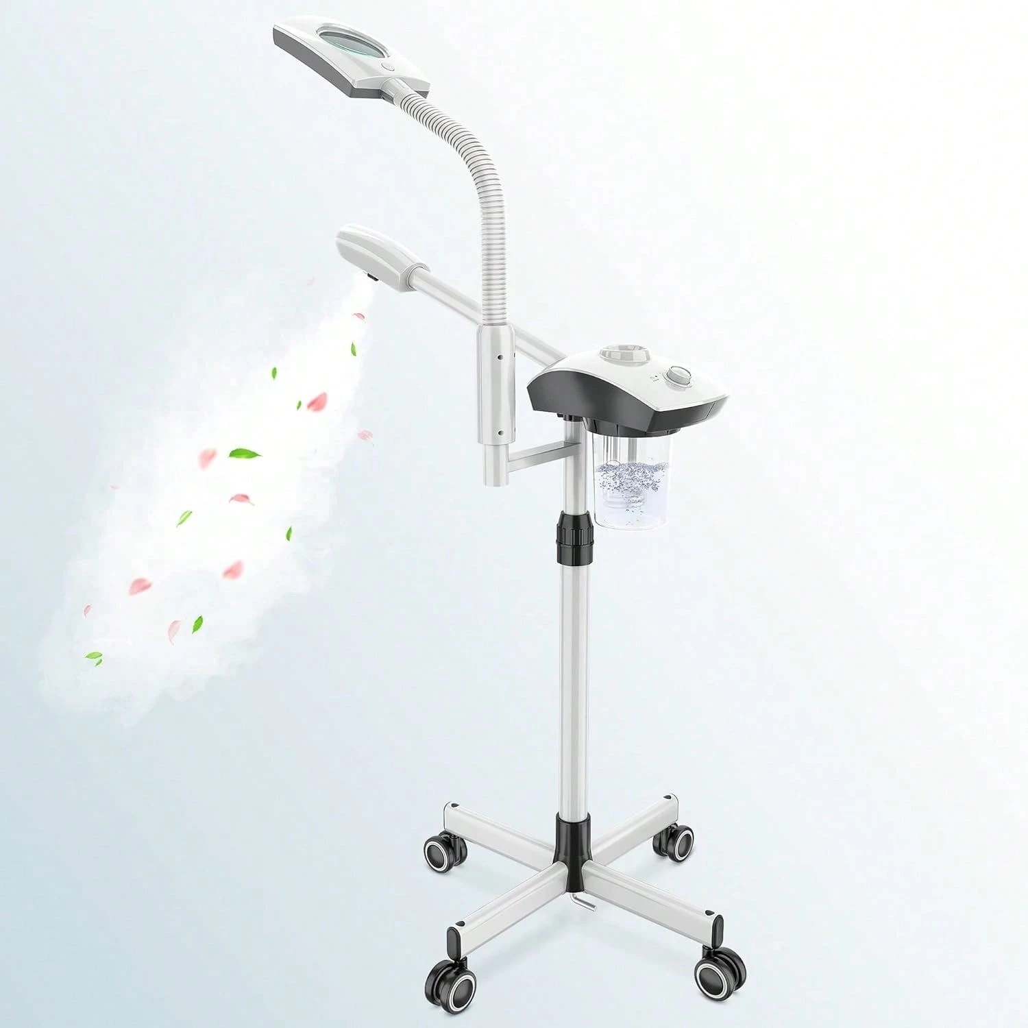 2 in 1 Facial Steamer with 3X Magnifying Lamp, Rolling Stand