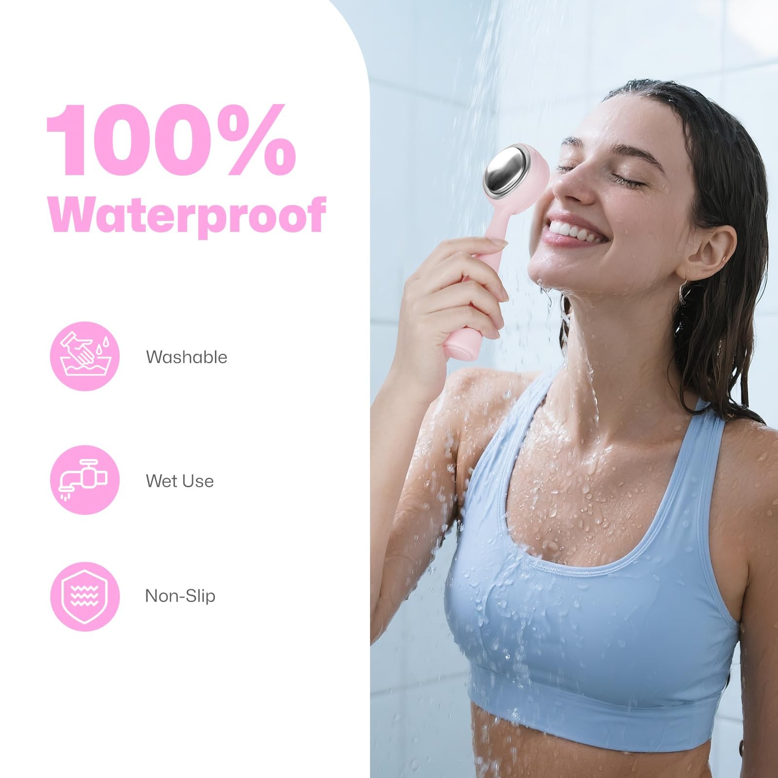 Cleansing Brush with Vibrating, Rechargeable Silicone Scrubber for Deep Pore …