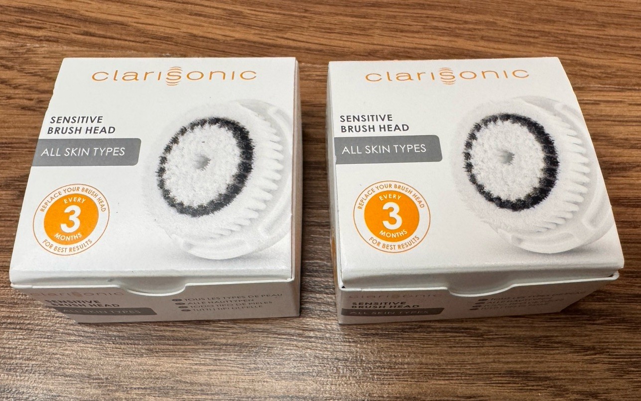 2 Pack Clarisonic Sensitive Brush Heads All Skin Types New In Box