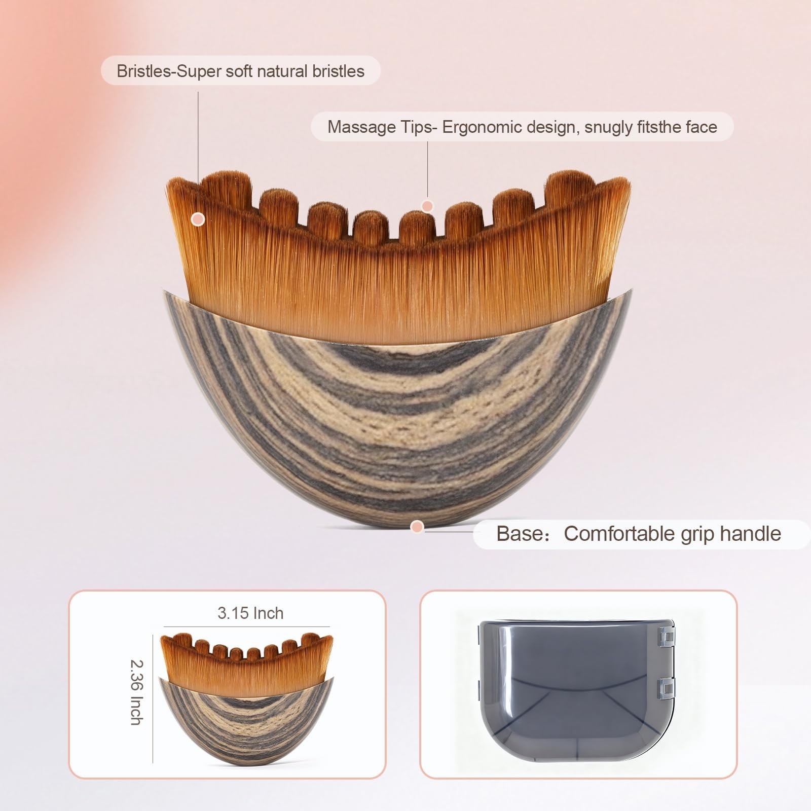 Lymphatic Contour Face Brush Manual Lymphatic Drainage Massager Natural Makeup