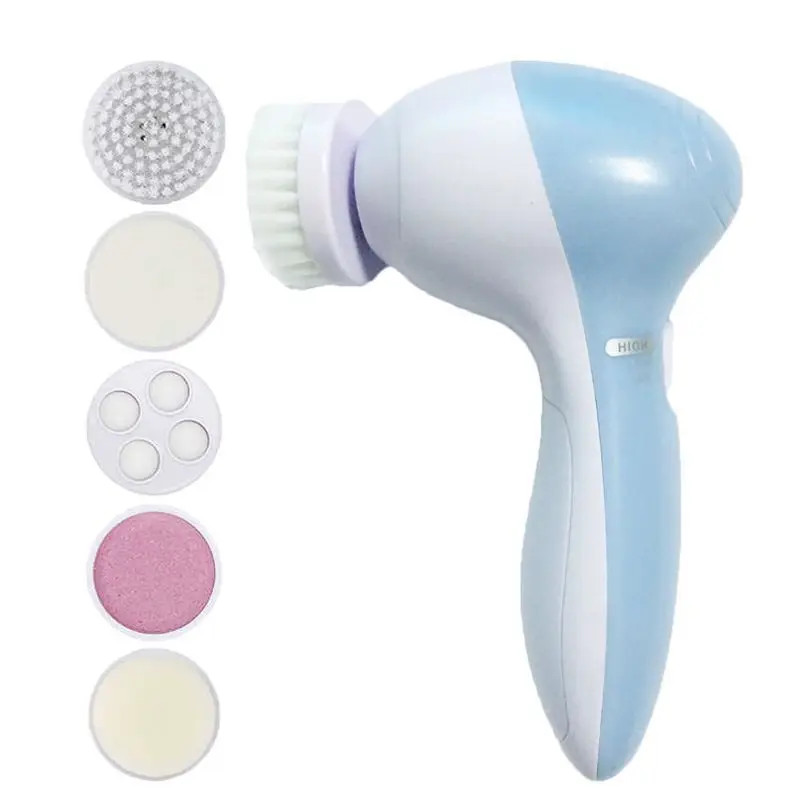 5 in 1 Electric Facial Cleaner Brush Blackhead Remover Massager Skin Care Tool