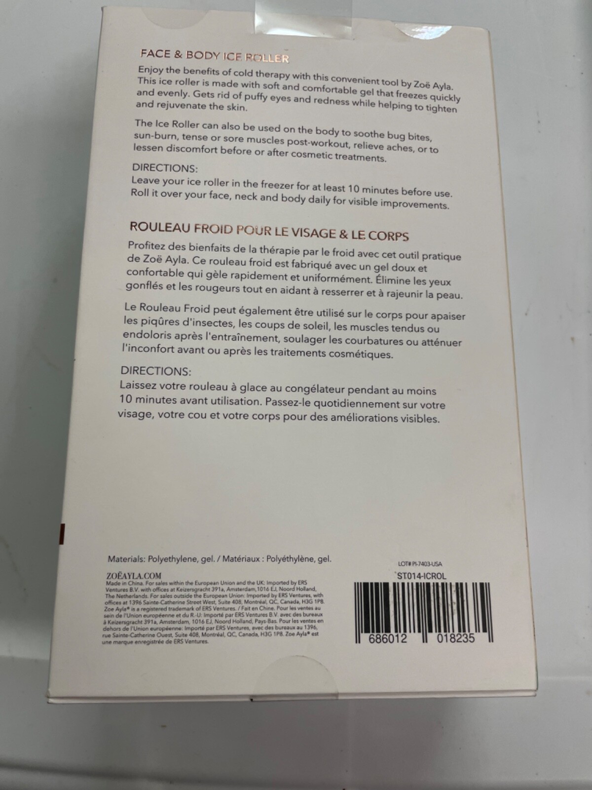 Zoe Ayla Face & Body Ice Roller – Cold Therapy for the treatment of burns