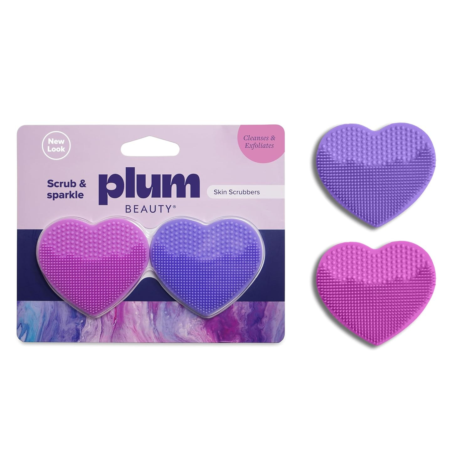 Heart-Shaped Silicone Skin Scrubber – Manual Facial Cleansing Brush for Exfol…