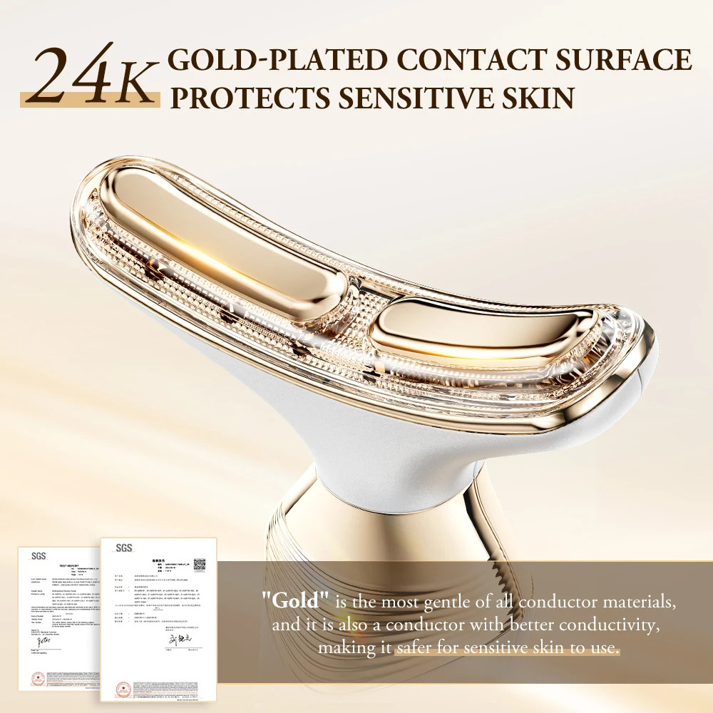 ANLAN 24K Gold Neck Beauty Device LED Facial Massager Skin Care Lifting Tool