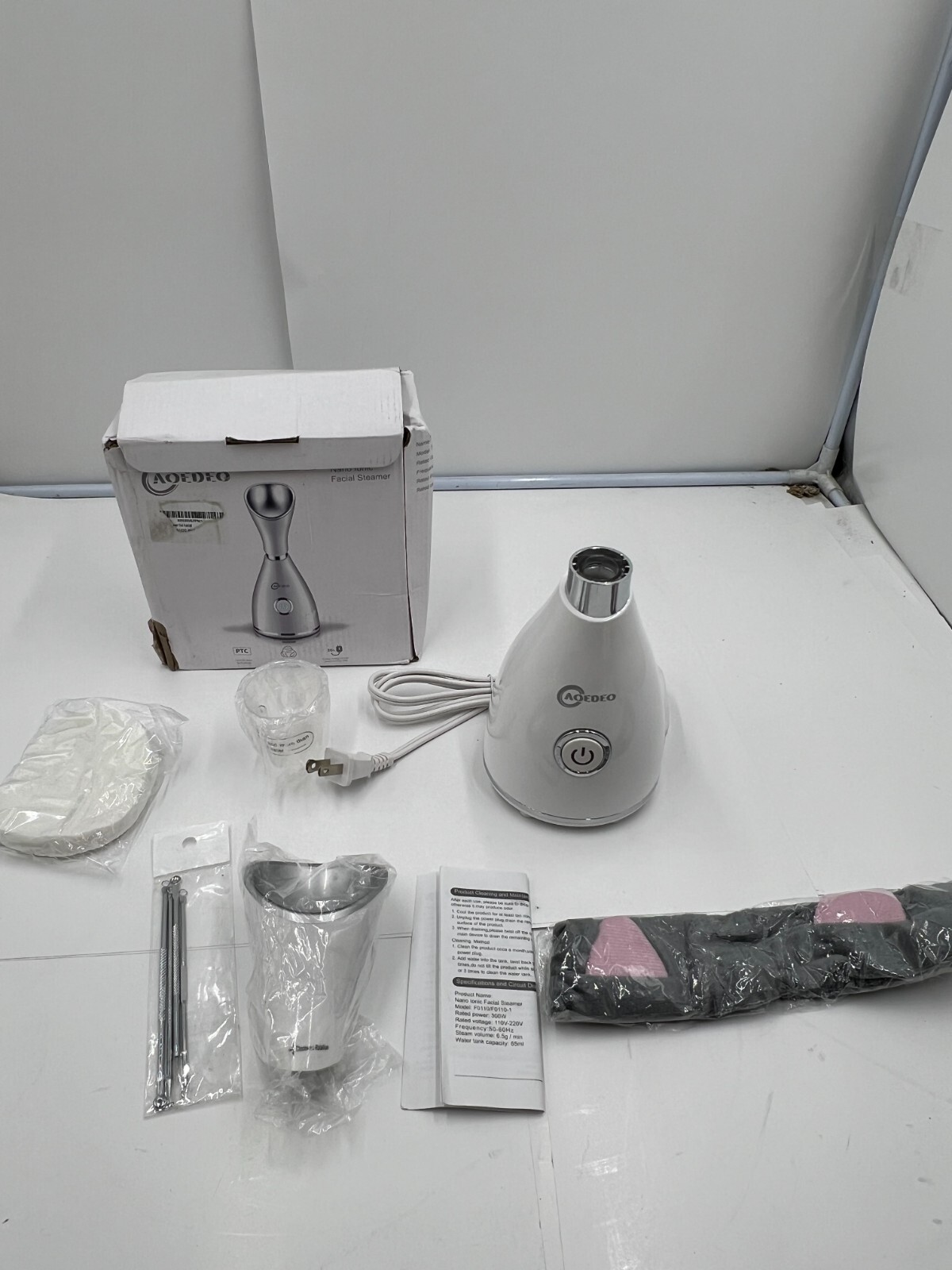 Aoedeo Nano Ionic Facial Steamer F0110/F0110-1 110V-220V 50Hz 300W 65ml