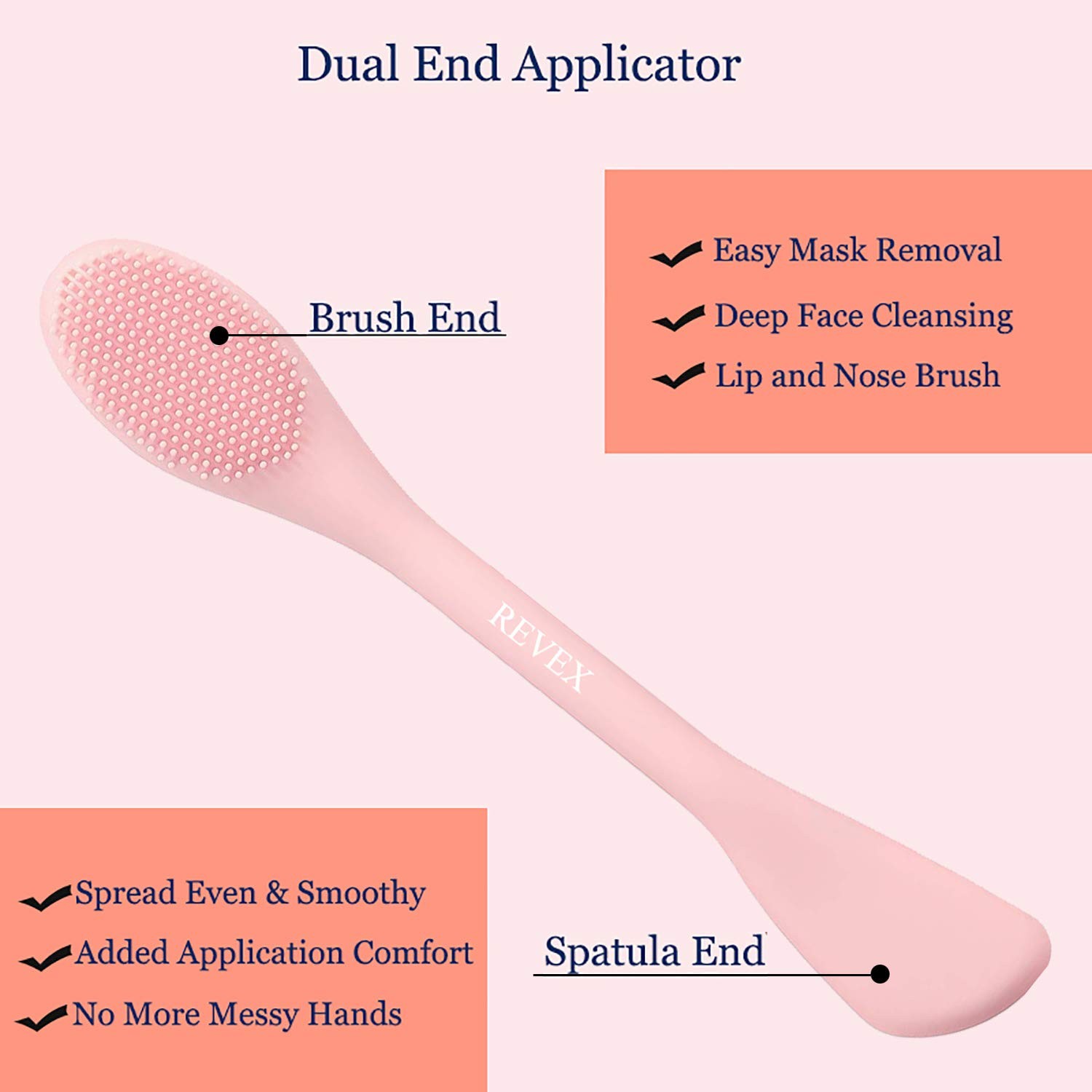 REVEX Pore Cleaning Brush,Face Scrubber,Exfoliating Pink+PurPle
