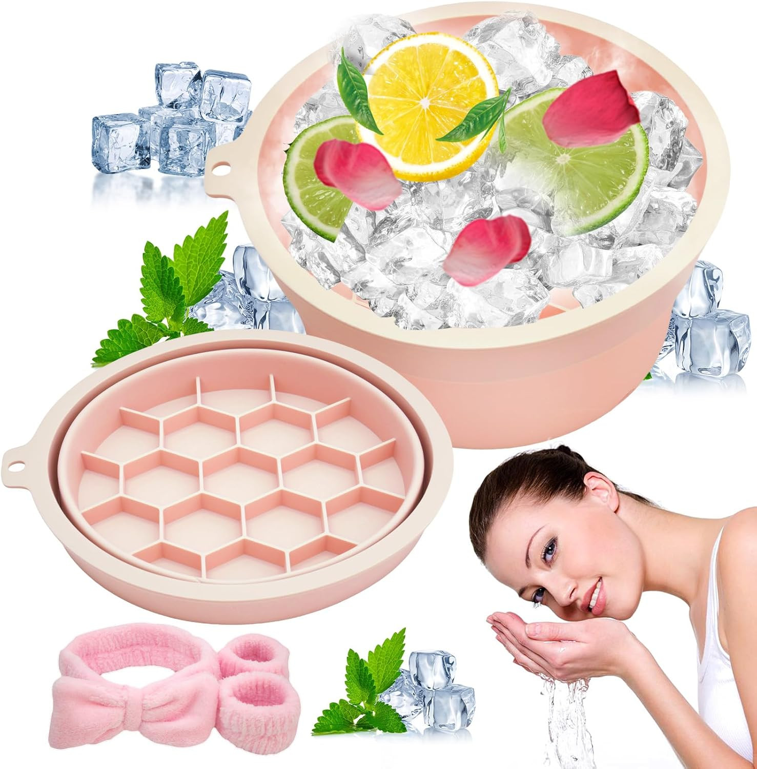 2-In-1 Silicone Face & Drink Ice Bowl – Collapsible Cryotherapy Mold for Facial