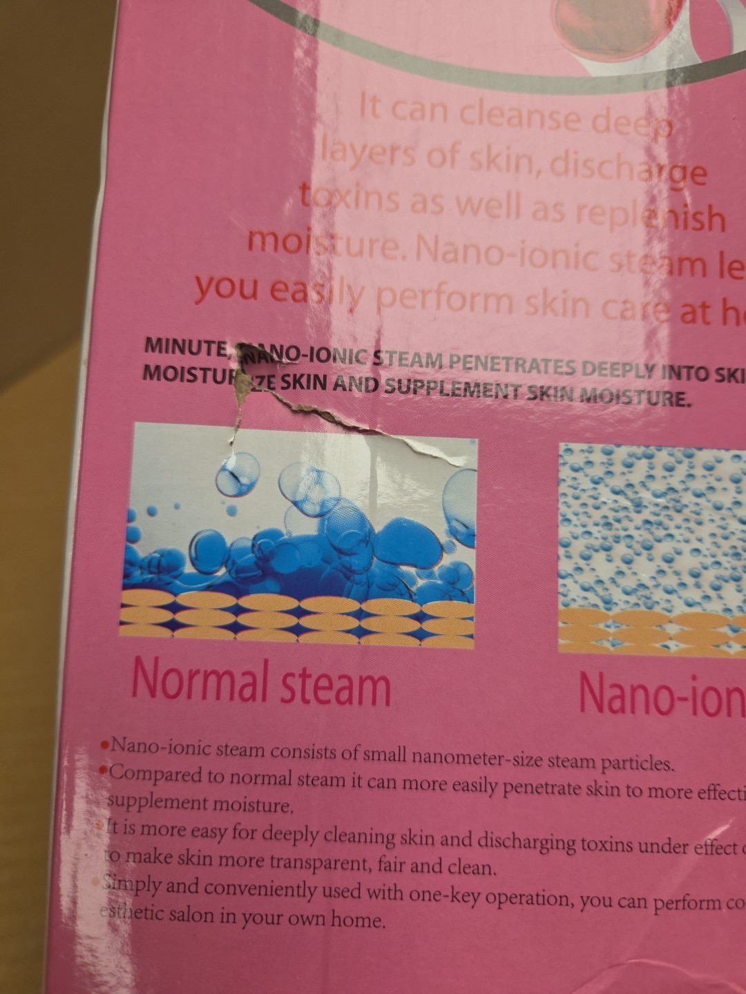 *NEW Amconsure Nano Ionic Facial Steamer *Damaged Box * SEE PICS