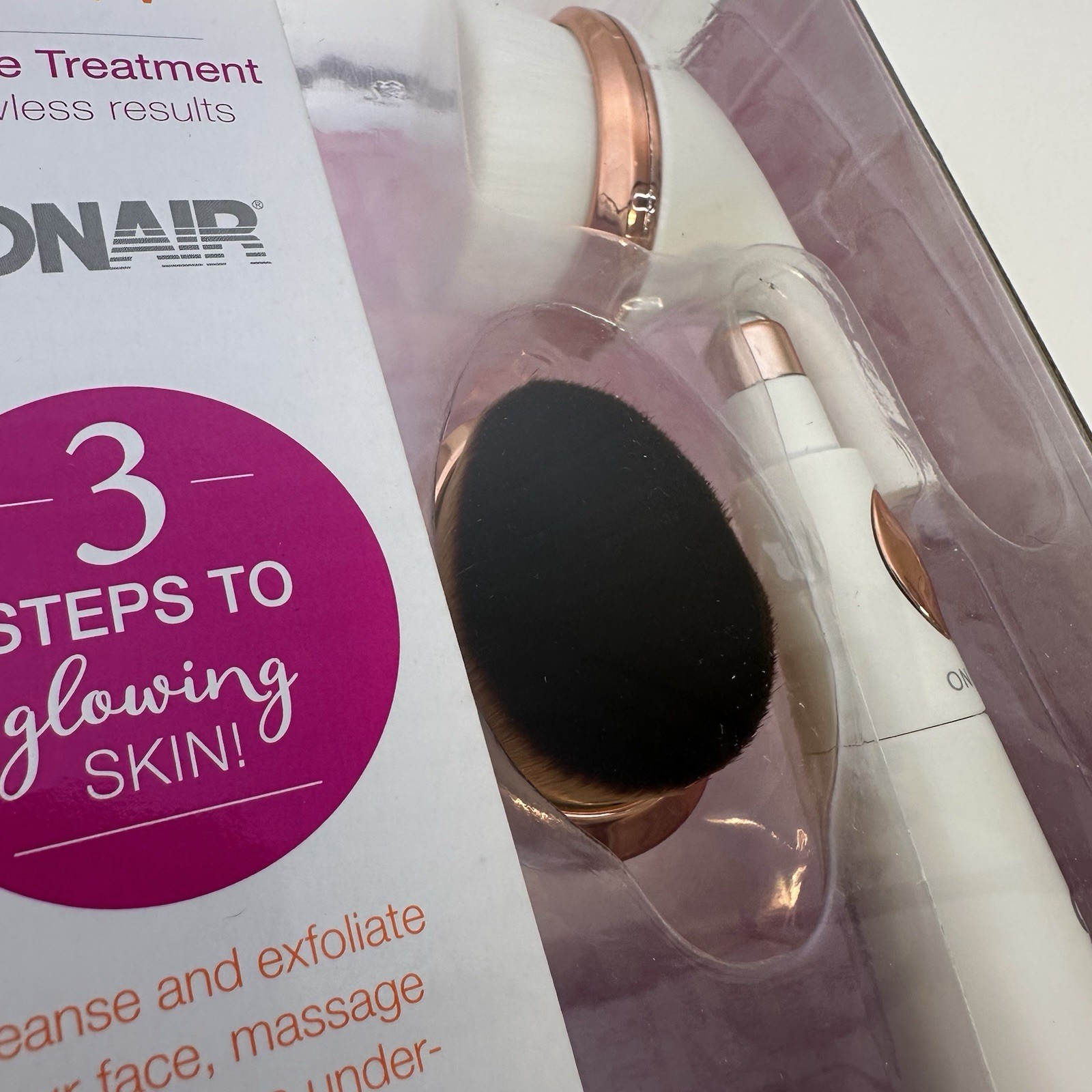 Conair True Glow Sonic Skincare Treatment 3 Step Facial Kit Brush Set New Sealed