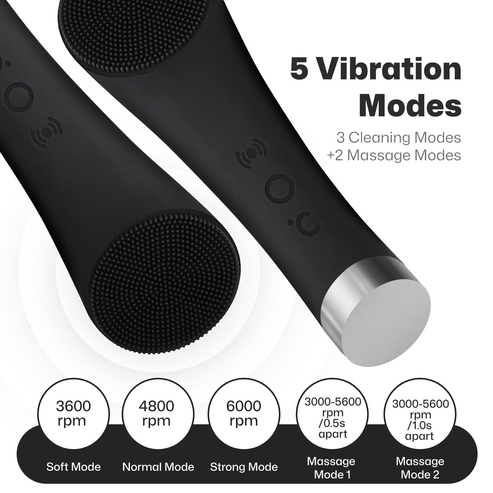 Facial Cleansing Brush, Rechargeable Silicone Face Scrubber with Heat Massage…