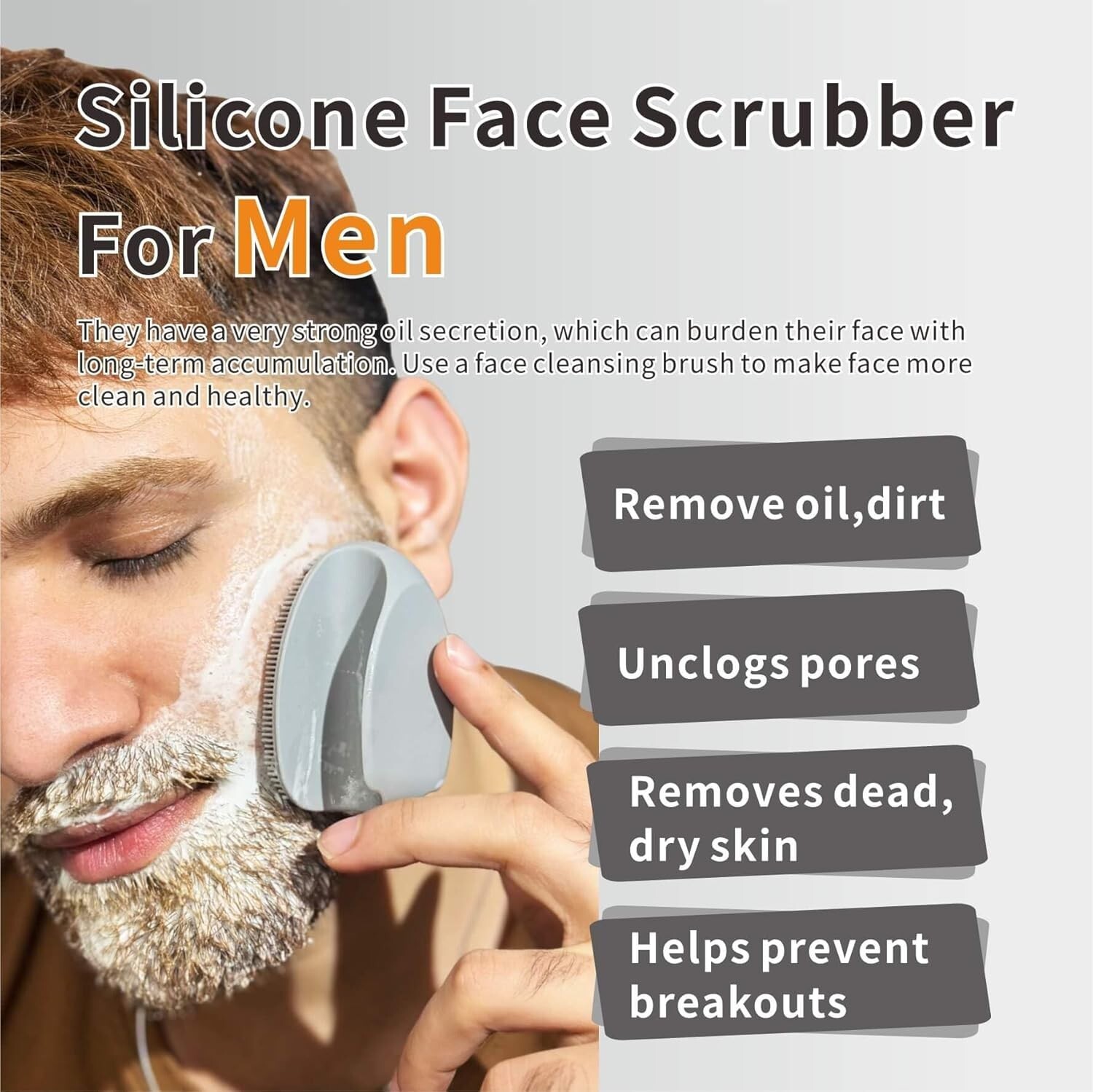 Ergonomic Silicone Face Scrubber for All Skin Types & Radiant Complexion