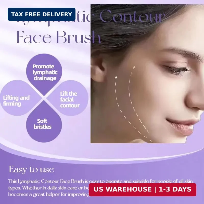 Rokaty 1/2 Pcs Lymphatic Contour Face Brush For Sculpting Anti-Puffiness Detox