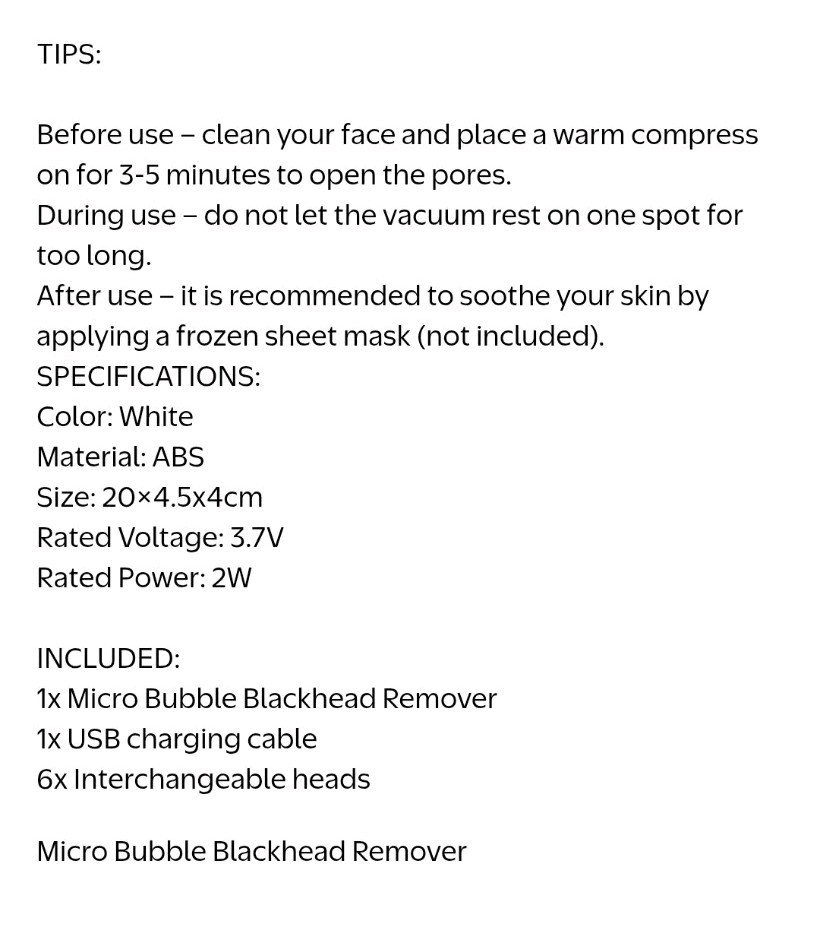 Super Micro Bubble Beauty Instrument Blackhead Remover Suction Extractor
