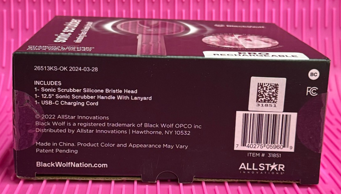 NEW Sealed BlackWolf PRO Sonic Scrubber Vibrating Face & Body Brush Rechargeable