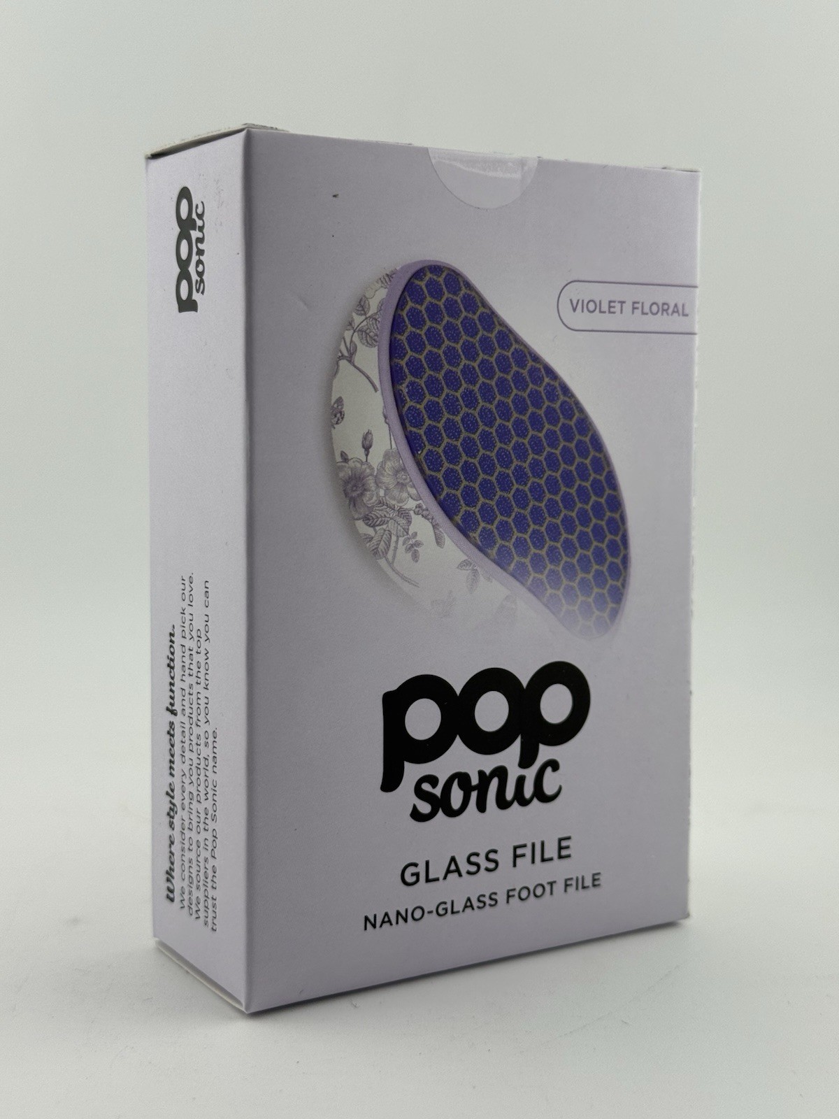 POP sonic Glass File Nano-Glass Foot File VIOLET FLORAL (2)