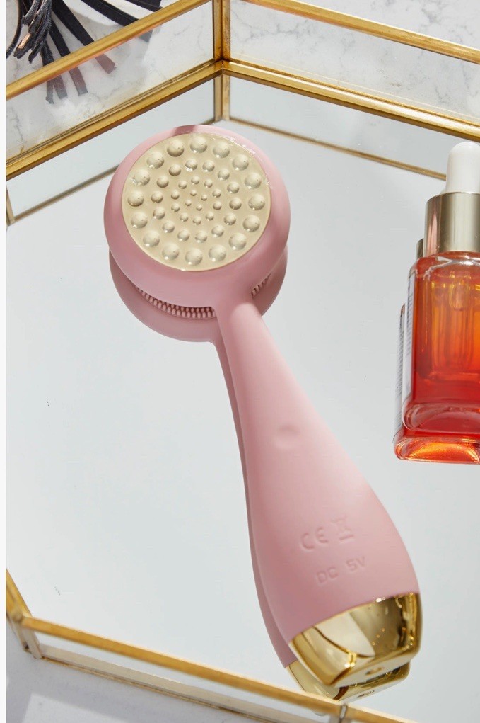 (47)PMD Clean Pro Smart Facial Cleansing Device, Pink w Gold Finish- Open box
