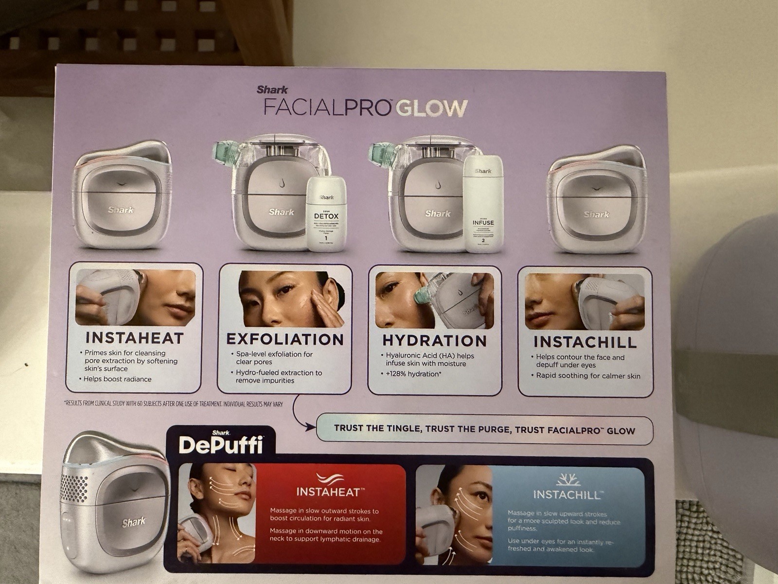 Shark FacialPro Glow FH320 Facial Massager w/ Case & USB Cable, Wireless