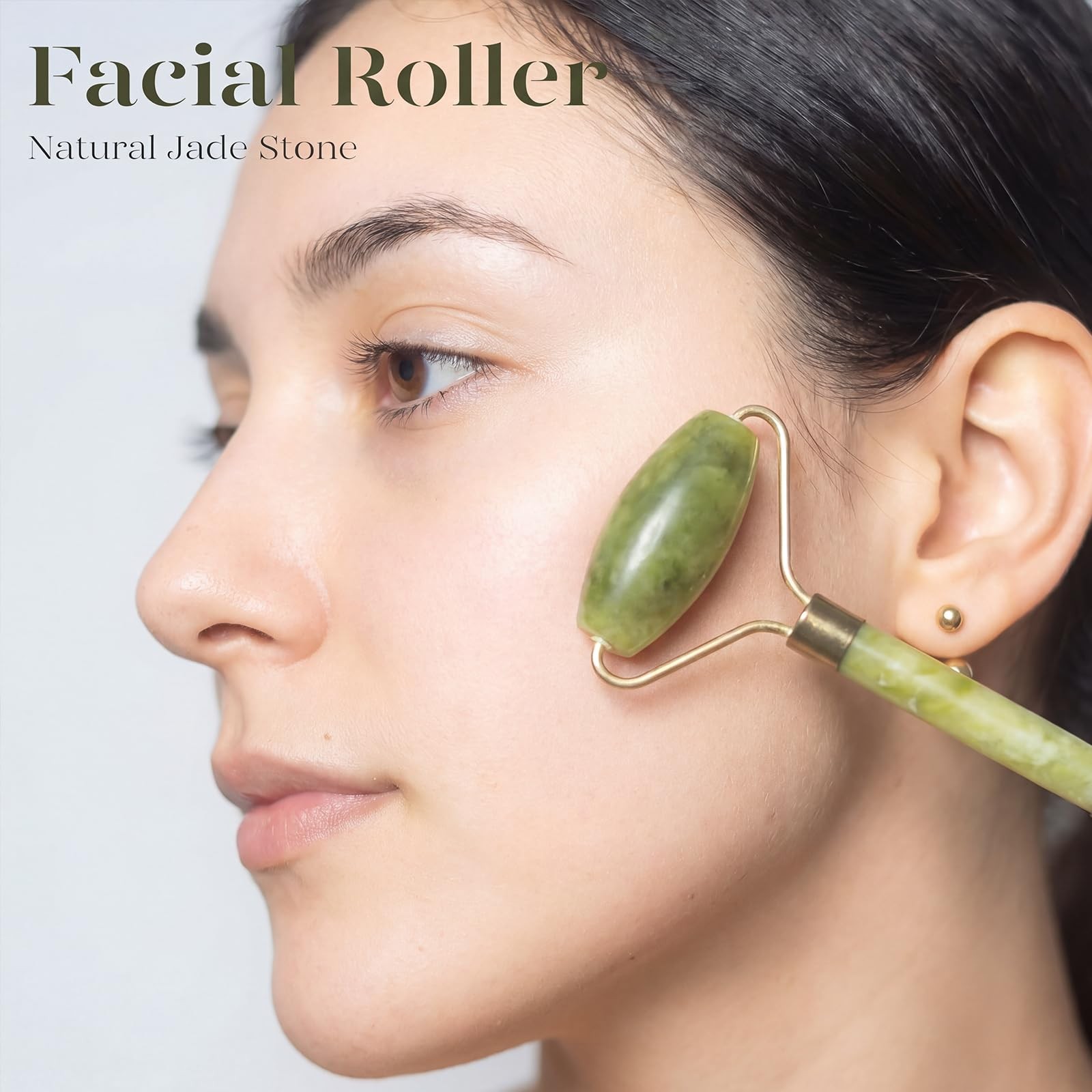 BAIMEI IcyMe Jade Face Roller & Gua Sha, Facial Beauty Skin Care Green