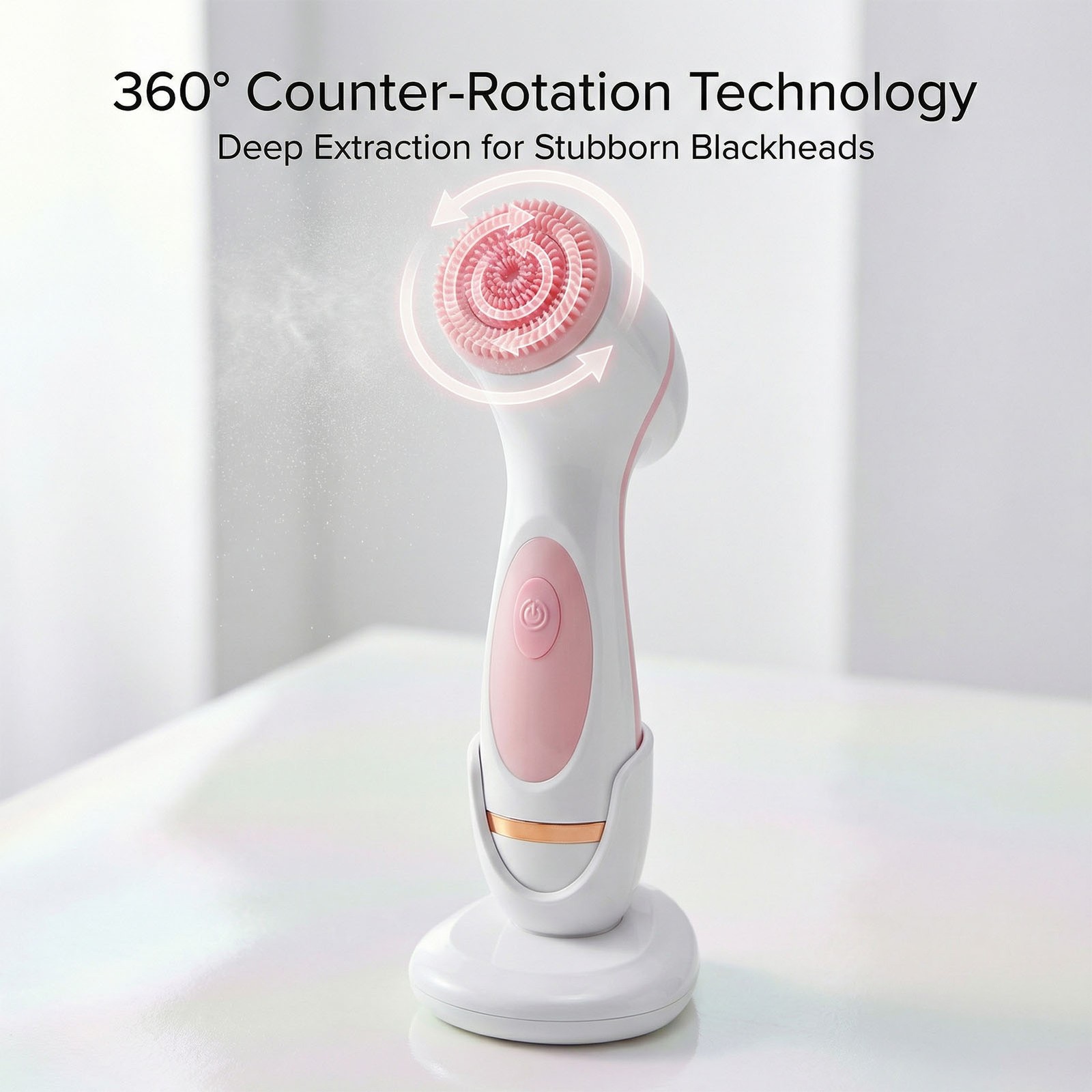 Facial Cleansing Brush Rechargeable IPX5 Water Proof Face Scrubber With 3 Head