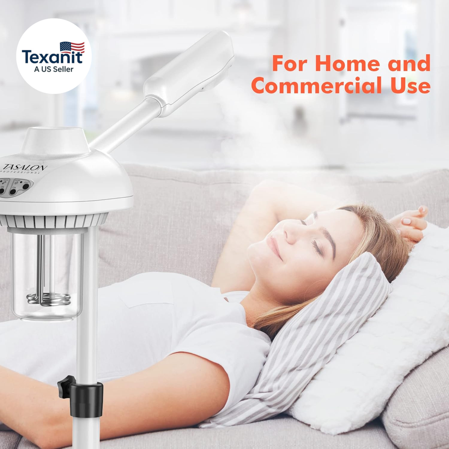 Professional Facial Steamer on Wheels, Hot Ozone Face Steamer for Facial, Esthet