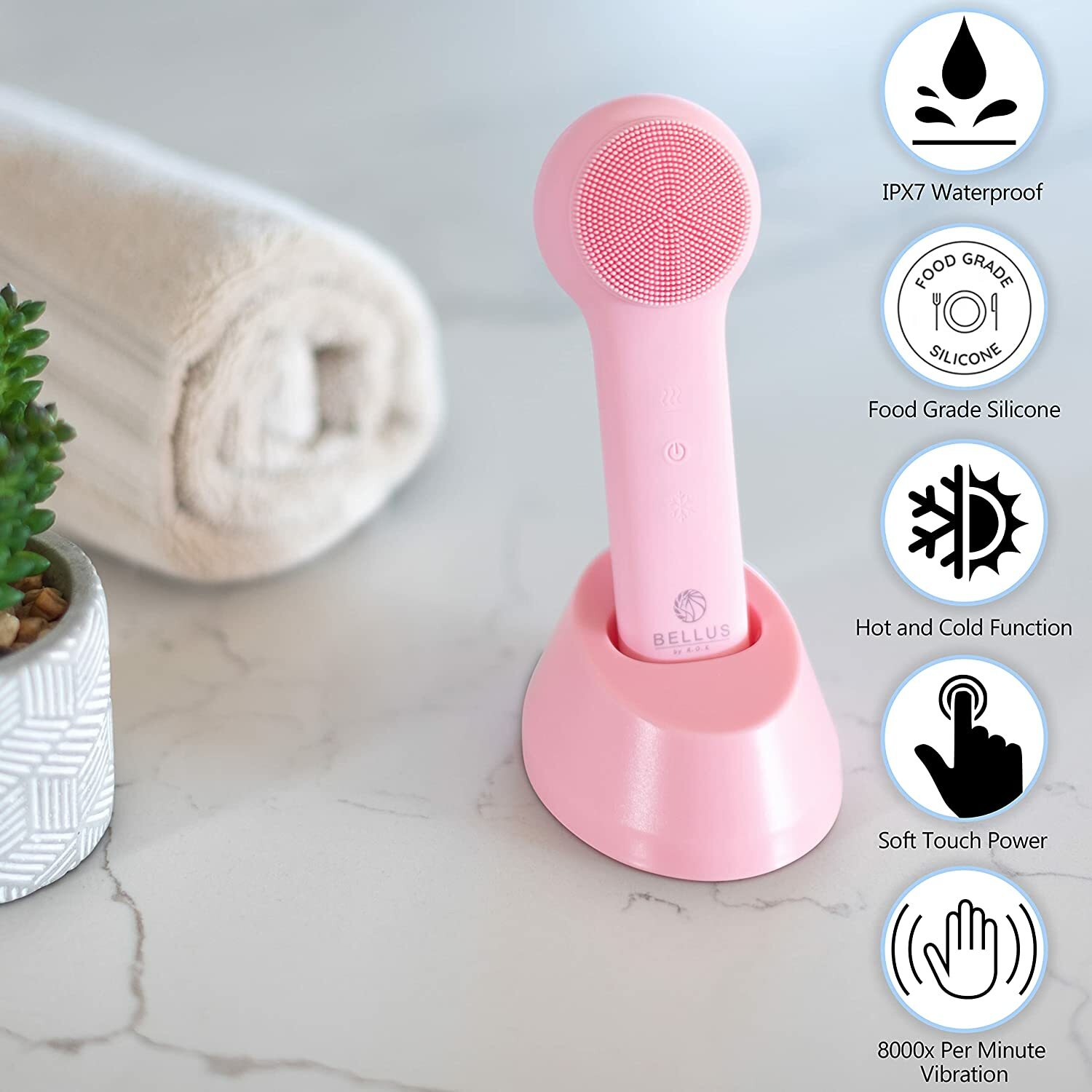 Silicone Facial Cleansing Brush – 3 in 1 Rechargeable Silicone Cleansing Brush
