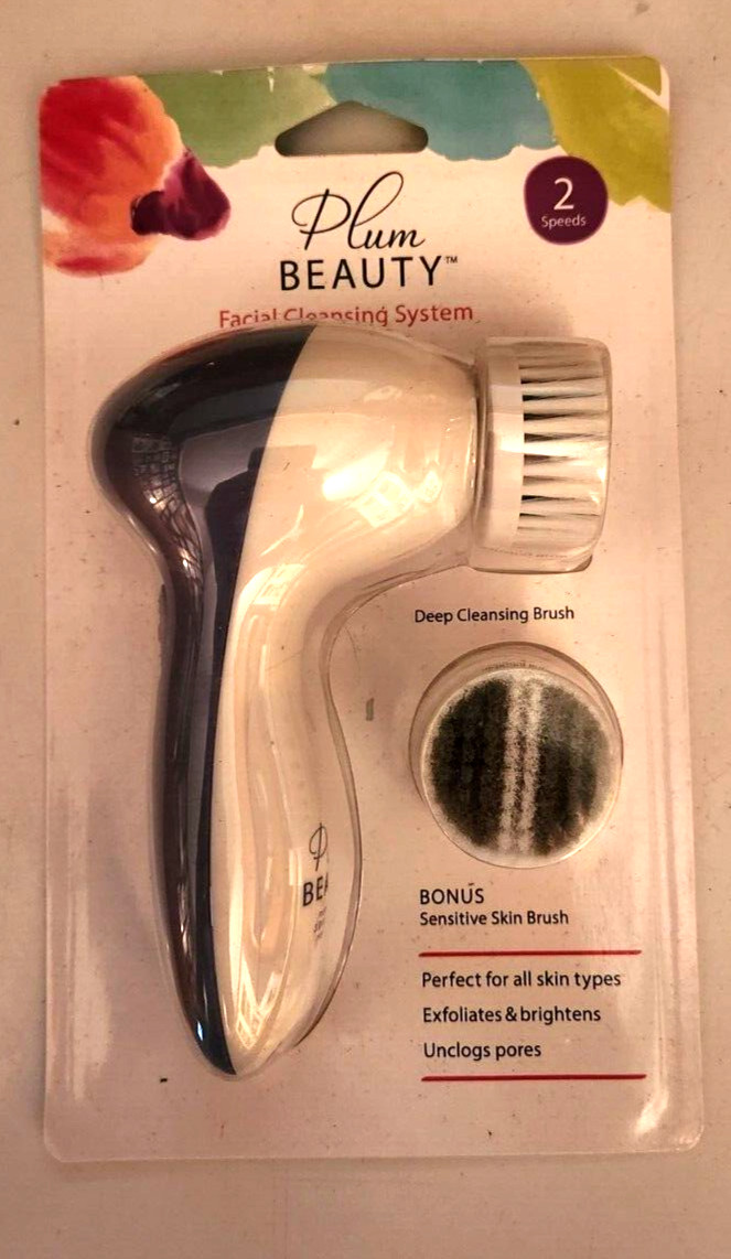 Plum Beauty Facial Cleansing System 2 Brush Heads Cleanser Exfoliator BRAND NEW