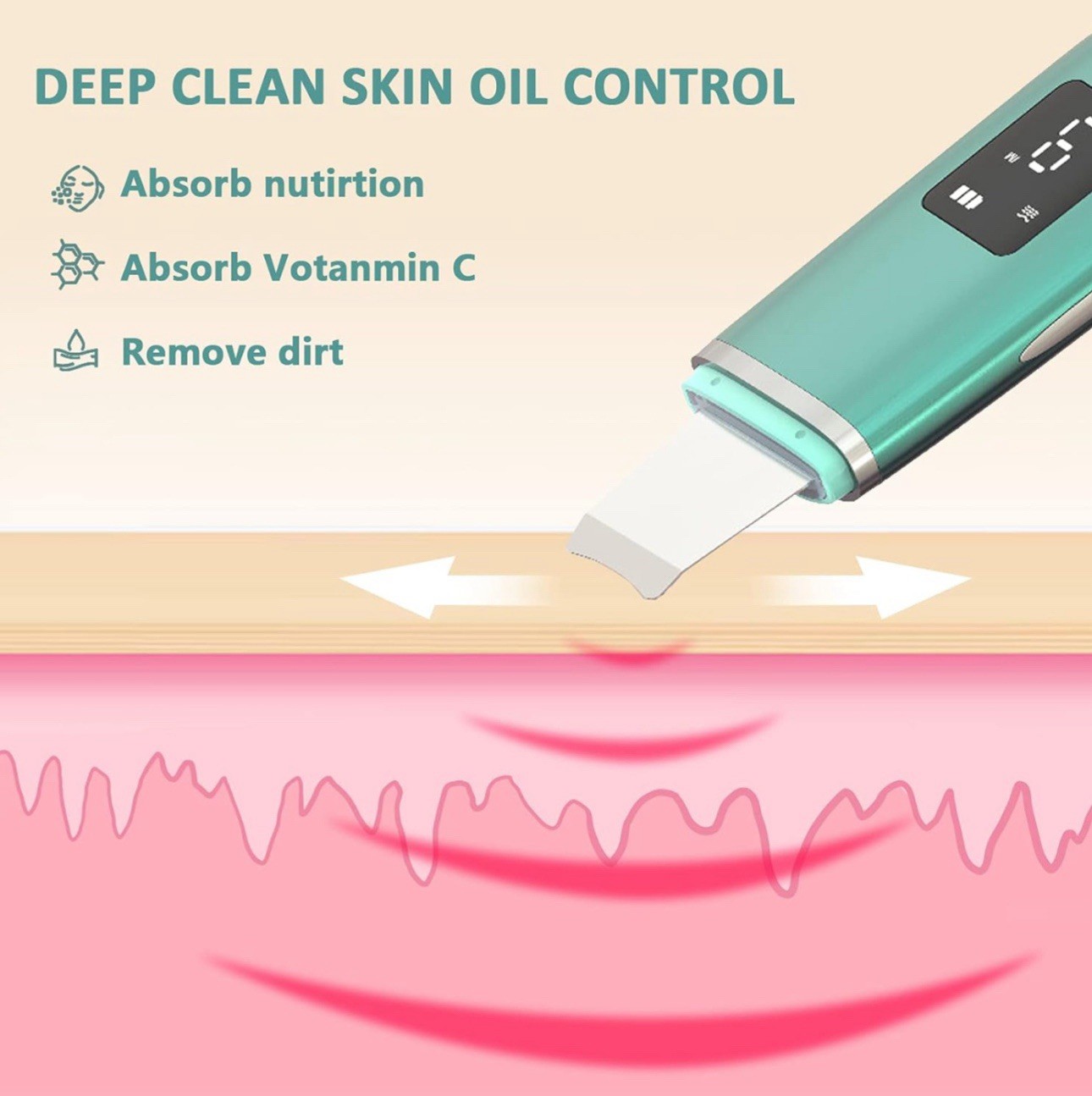 Face Skin Scrubber / Spatula 4 In 1 Pore Cleaning Face Lifting Tool