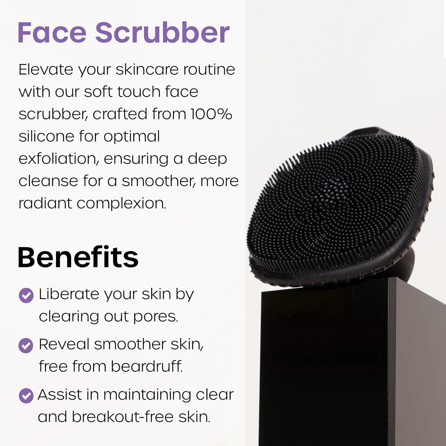 The Man Silicone Face Scrubber for Men – Gentle Exfoliator Face Massager – Remov
