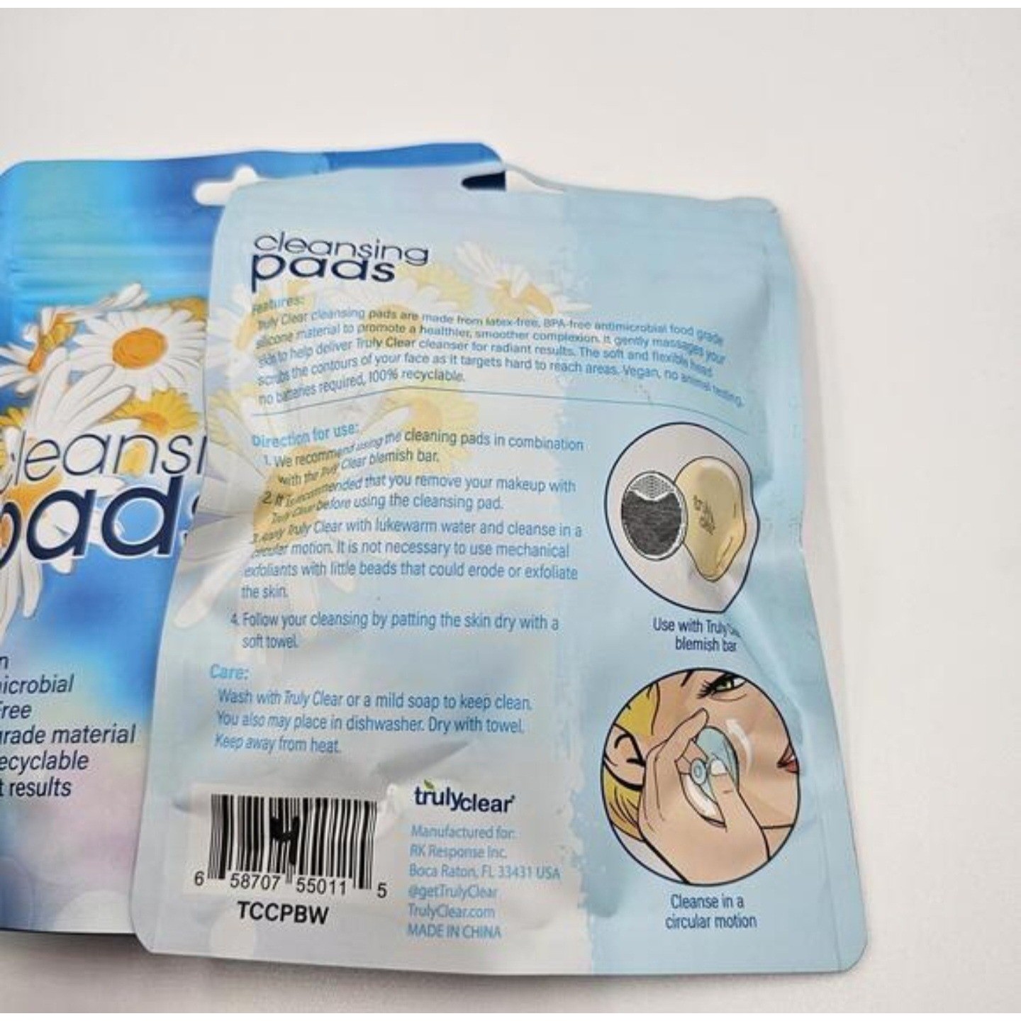New Truly Clear Pore Cleansing Pads 2 Packs 8 Total Silicone Vegan BPA-Free