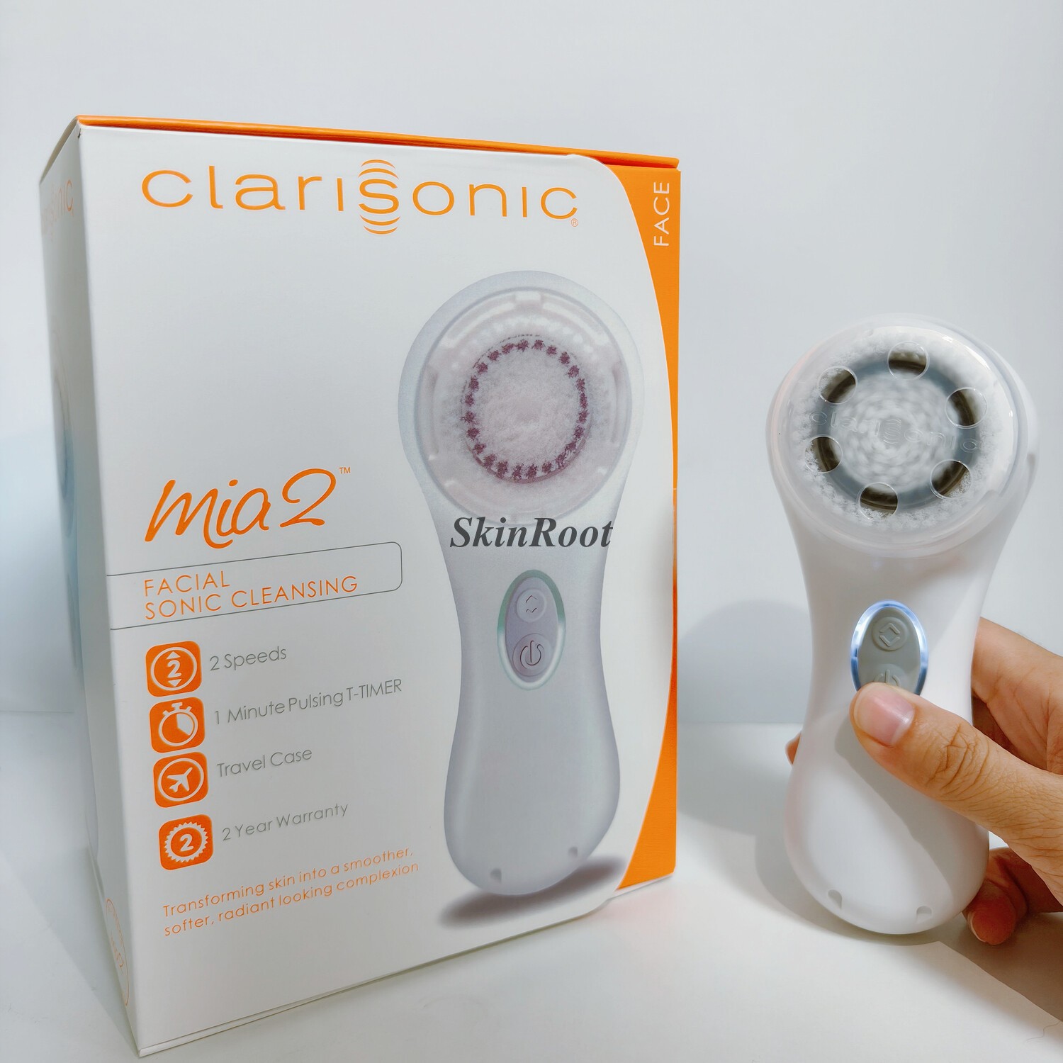 New Clarisonic Mia 2 Sonic Facial Skin Cleansing Brush System – WHITE