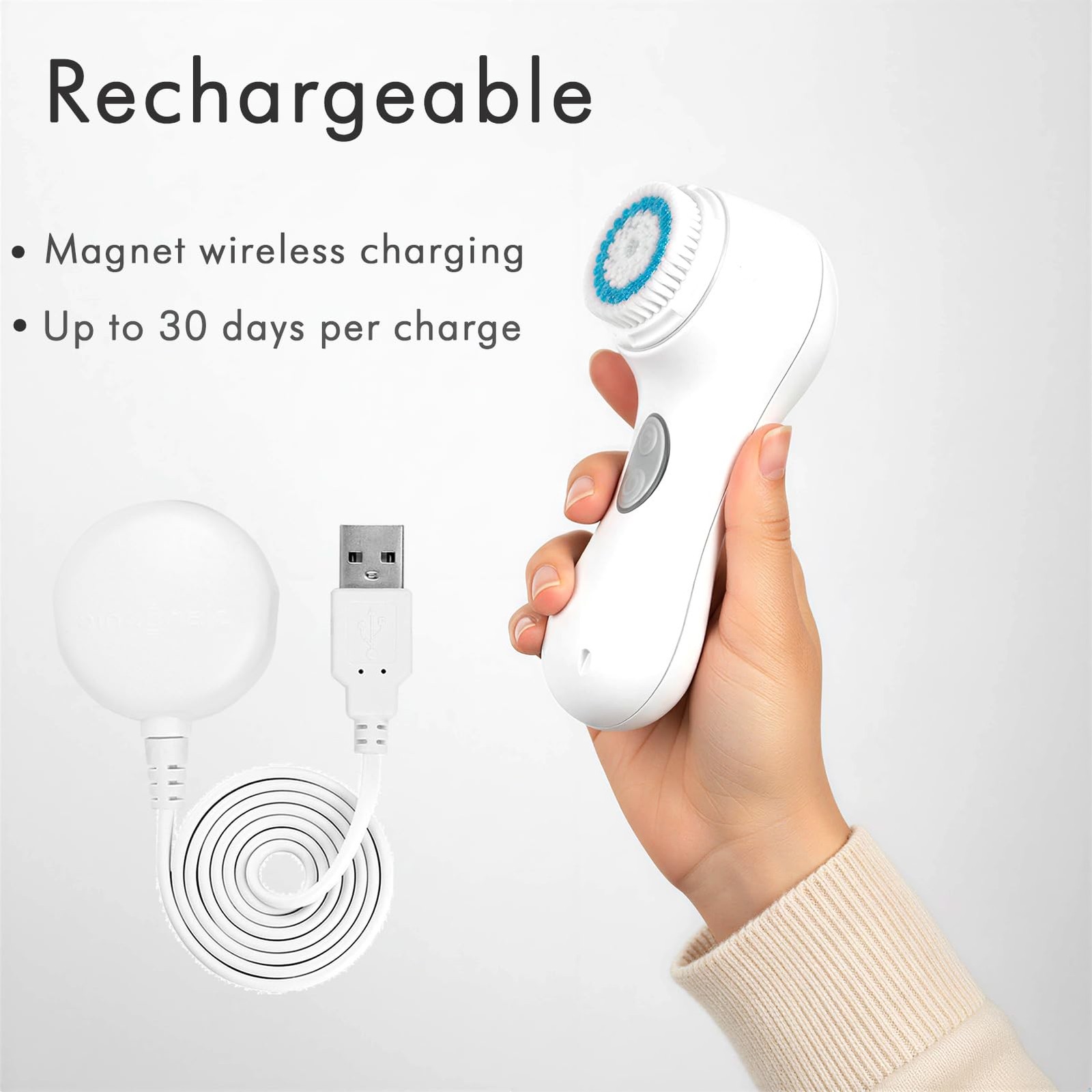 Microtree Electric Facial Cleansing Brush Ultrasonic Vibrating Face Brush 2