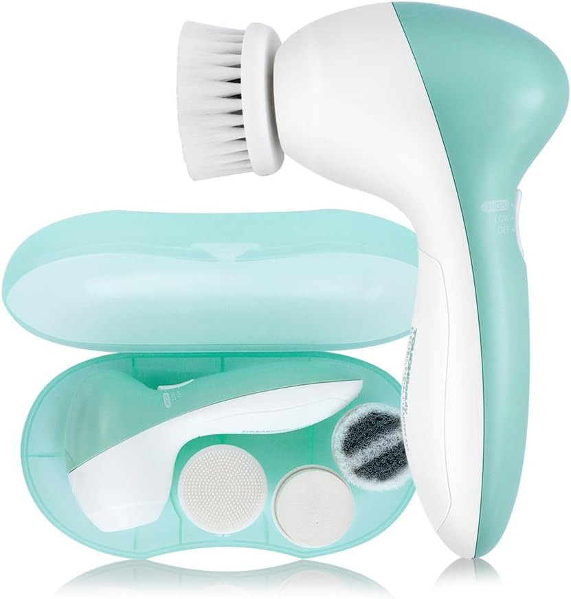 Gentle Electric Facial Cleansing Brush for Sensitive Skin, Silicone Face Scrubbe