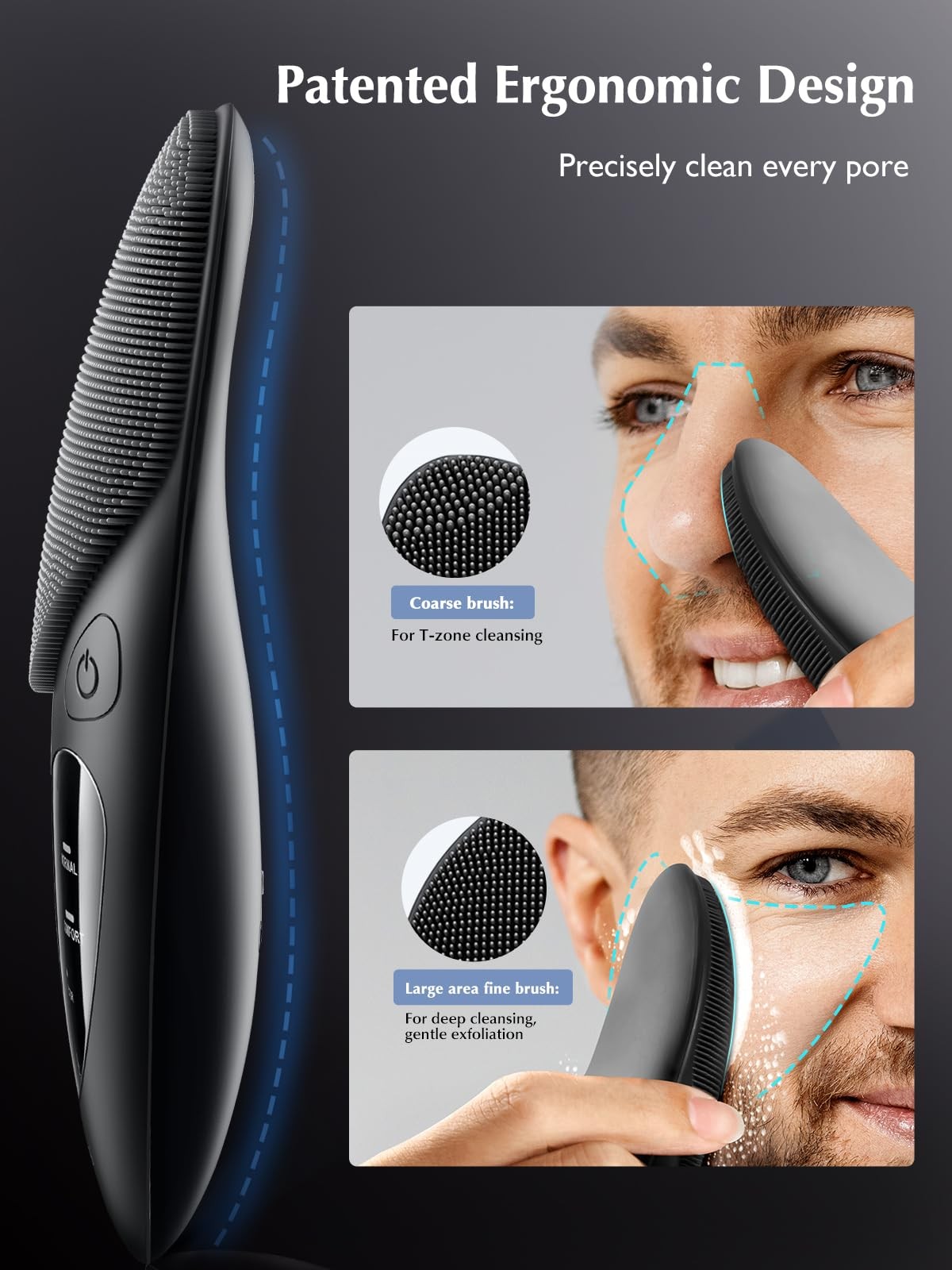 COSLUS JMY05 Silicone Face Scrubber Facial face scrubber, Black