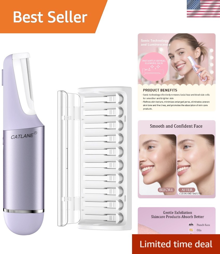 Dermaplane Razor for Women Face, Dermaplaning Tool for Face, Sonic Exfoliatio…