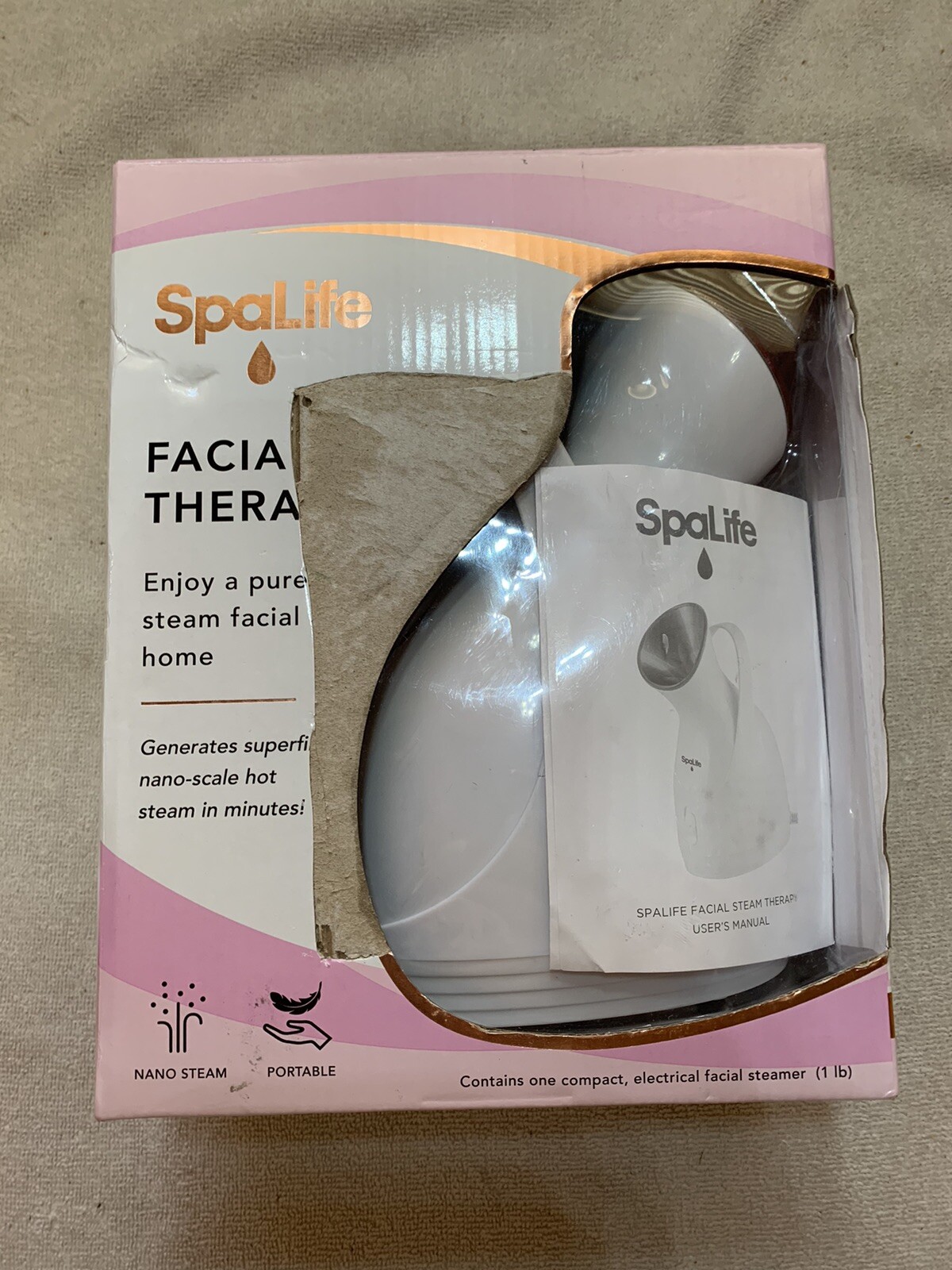 SpaLife Facial Steam Therapy Nano Ionic Warm Mist Facial Steamer – Unclogs Po…