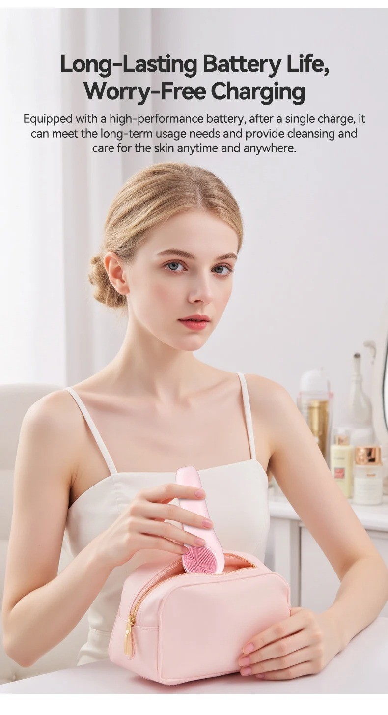Electric Facial Cleansing Brush Waterproof Face Scrubber with 5 Brush Heads