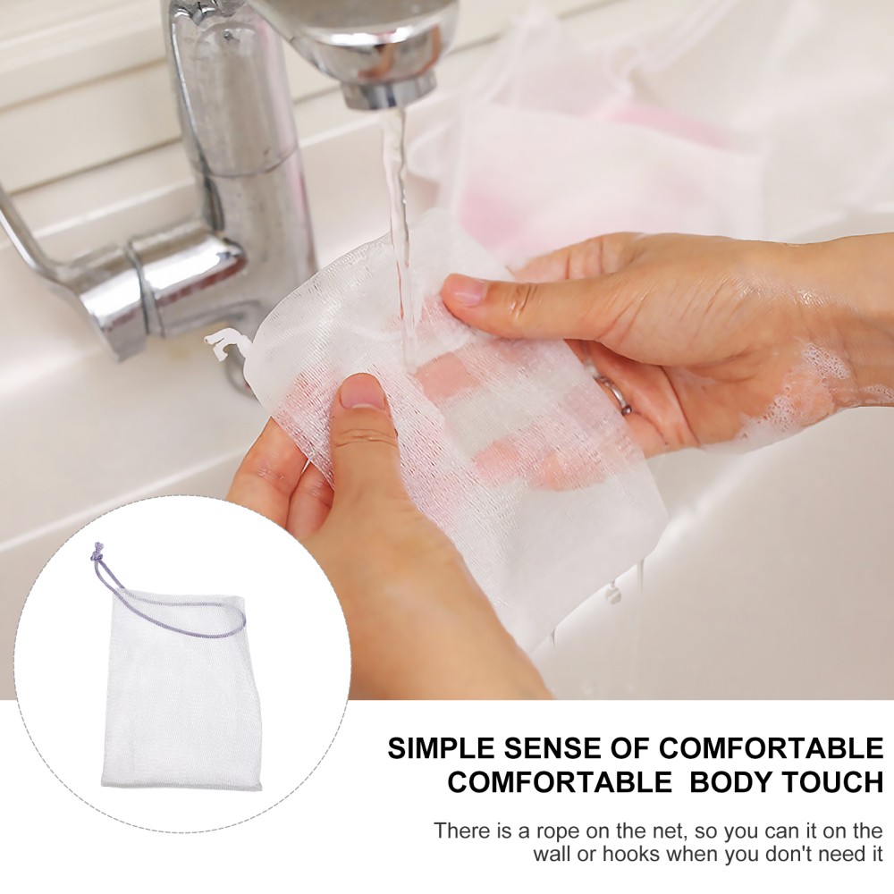 40Pcs Durable Nylon Soap Holder Foaming Nets Exfoliating Soap Bags for Home Use