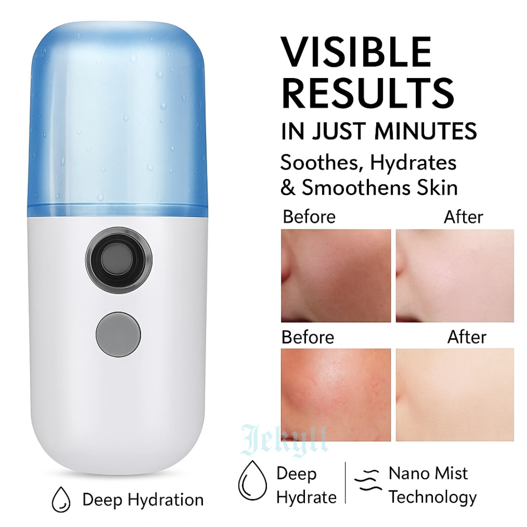 2pcs 30ml Nano Facial Steamer Mister Humidifier Face Mist Sprayer Atomizer