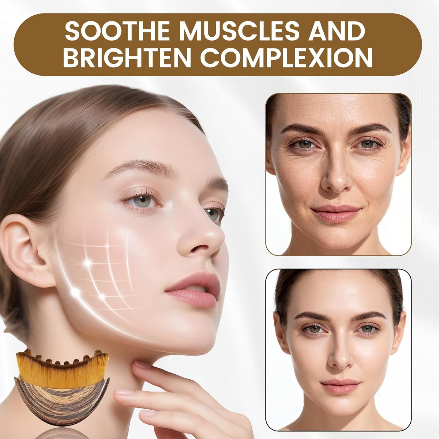 Lymphatic Drainage Massager Face Brush, Lymphatic Contour Face Brush to Sculpt