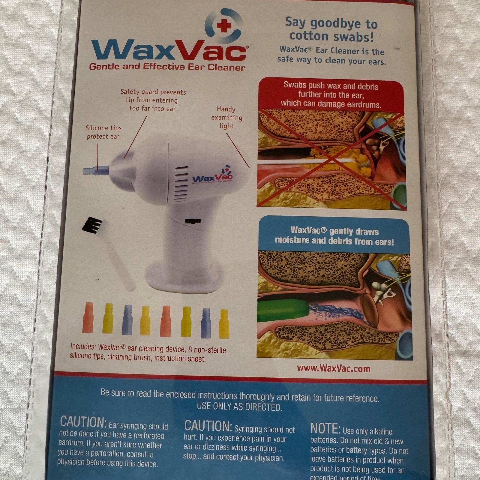 WaxVac Unisex Ear Cleaner Regular White Blue