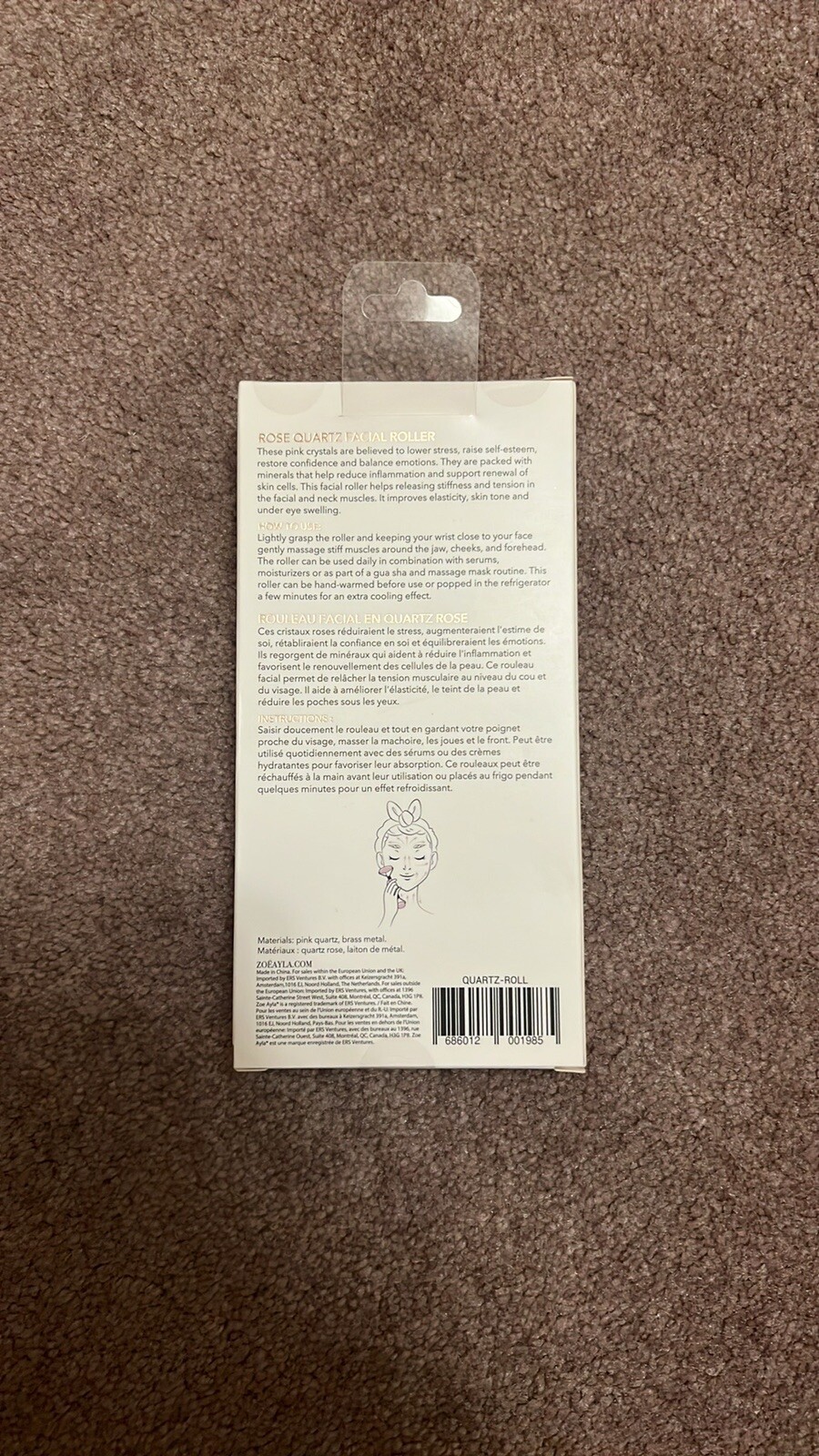 Zoe Ayla Rose Quartz Facial Roller