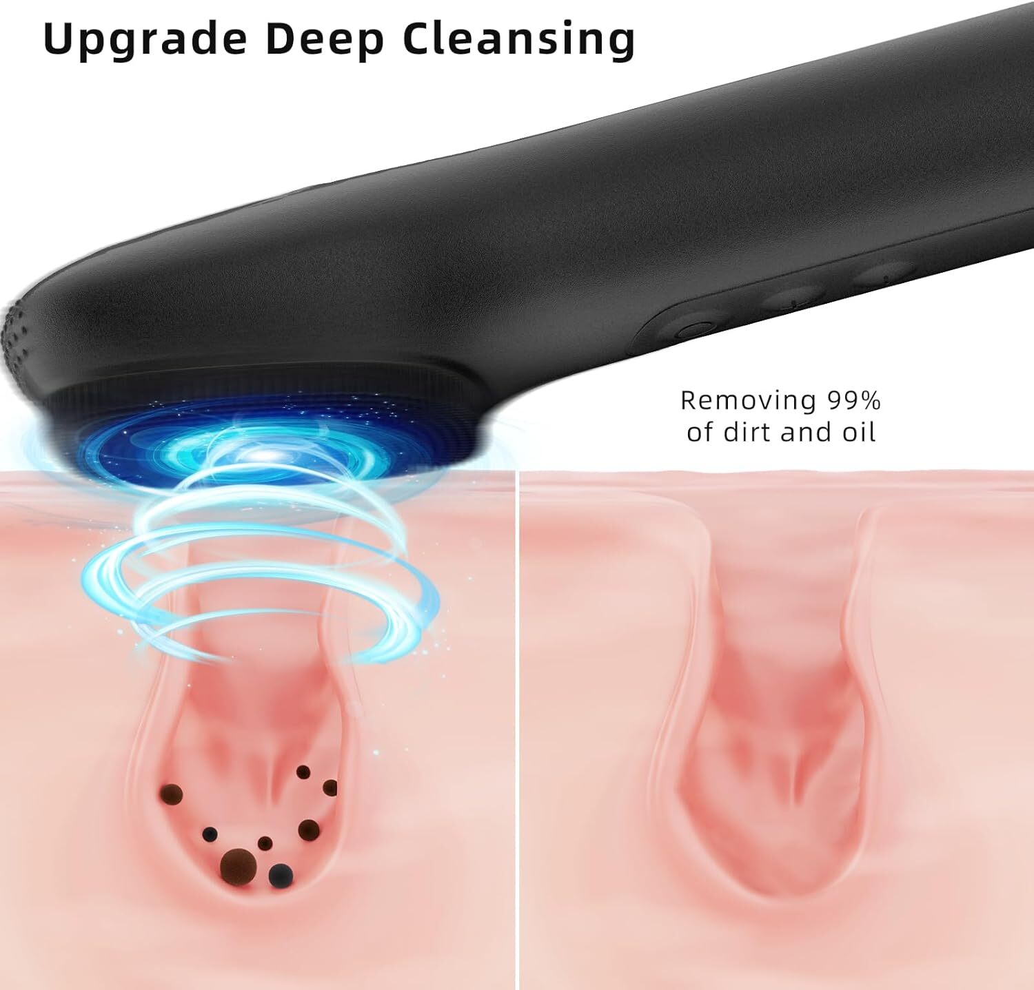 Facial Cleansing Brush Portable Waterproof Rechargeable Face Wash Brush, Electri