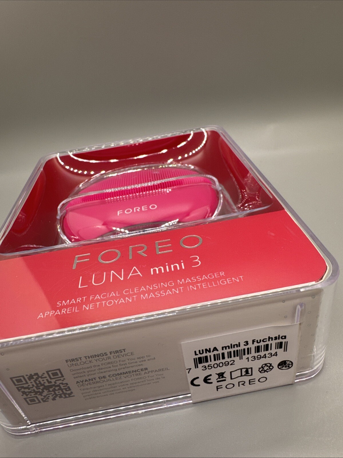 FOREO LUNA Mini 3 Fuchsia Smart Facial Cleansing Massager Device ~NEW/SEALED~