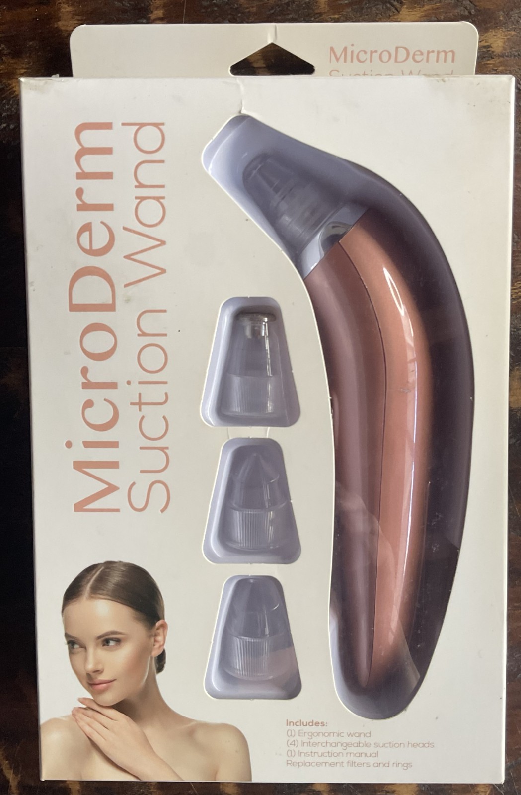 Microderm Suction Wand With 4 Interchangeable Heads, Pore Vacuum-New in Box