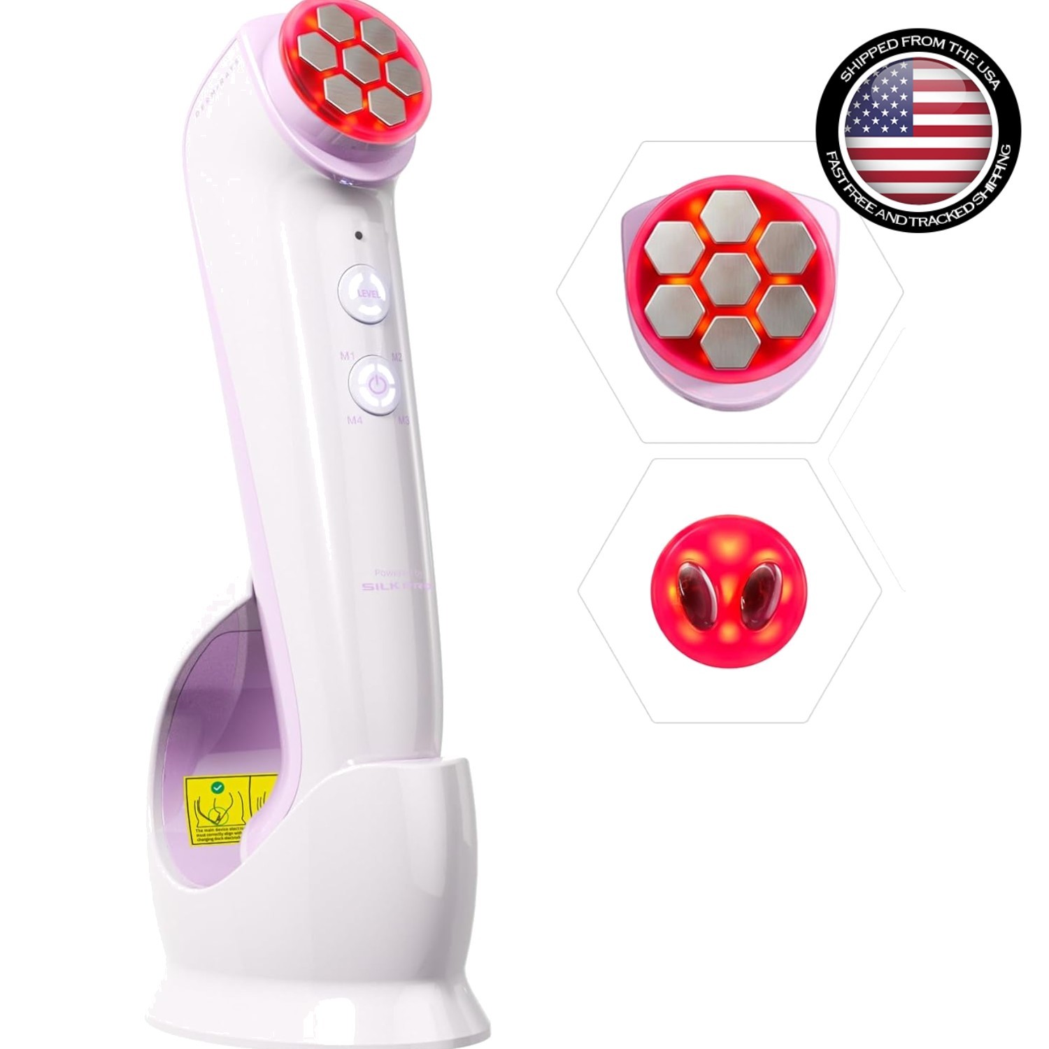 Microcurrent Facial Device 4-in-1 650nm Red Light Eye & Face Therapy Kit